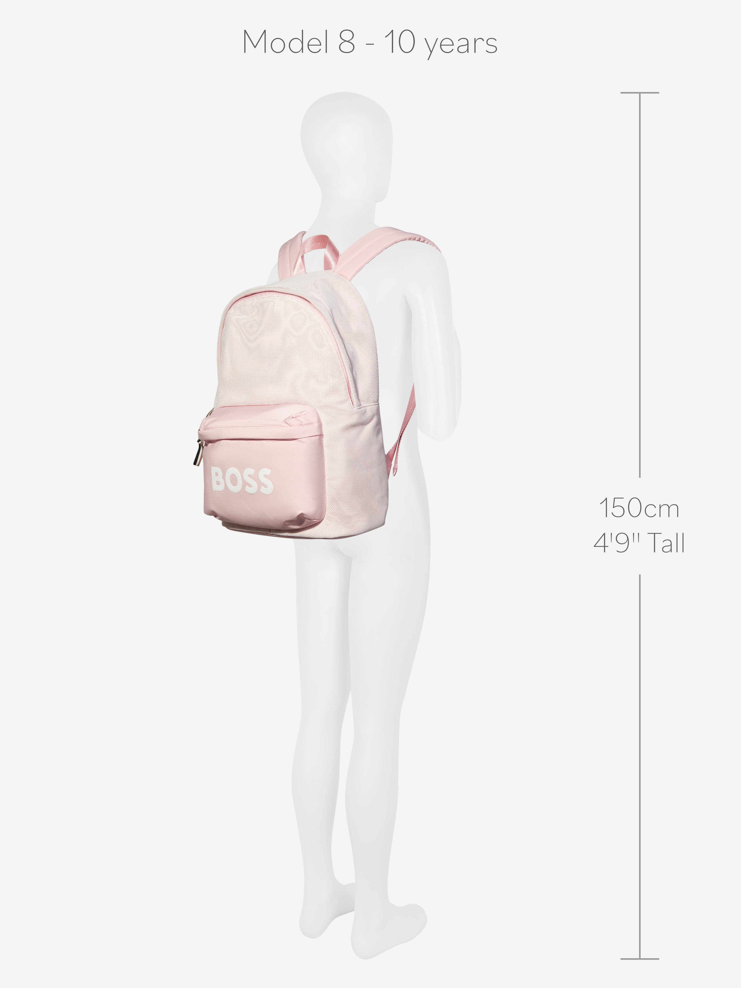 BOSS Girls Logo Backpack In Pink