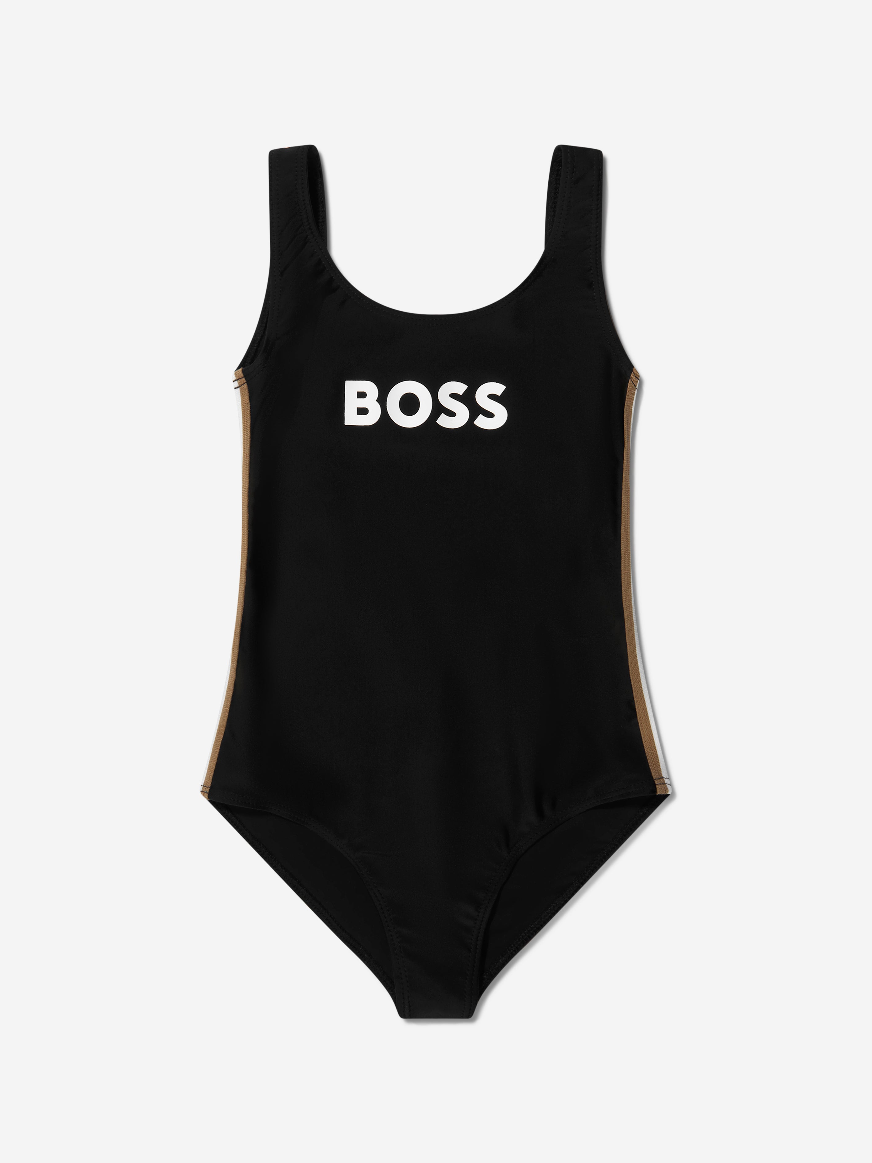 BOSS Girls Logo Swimming Costume In Black