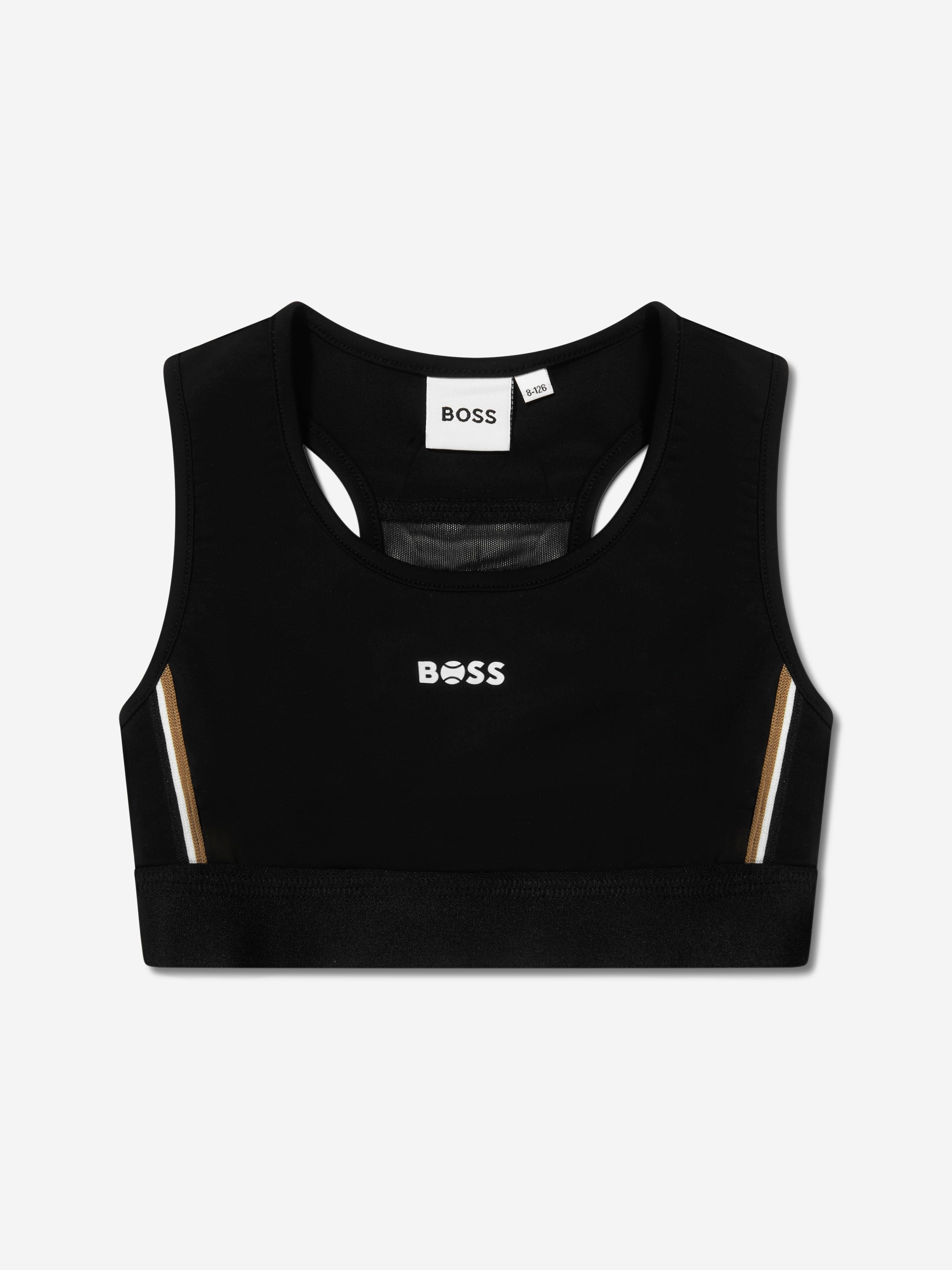 BOSS Girls Logo Sports Top In Black