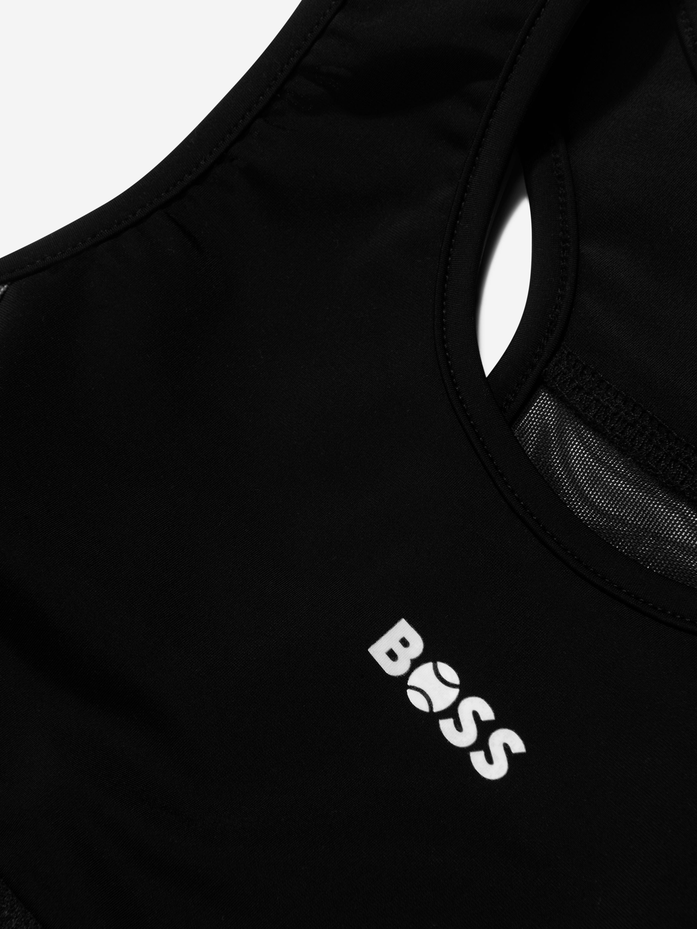 BOSS Girls Logo Sports Top In Black