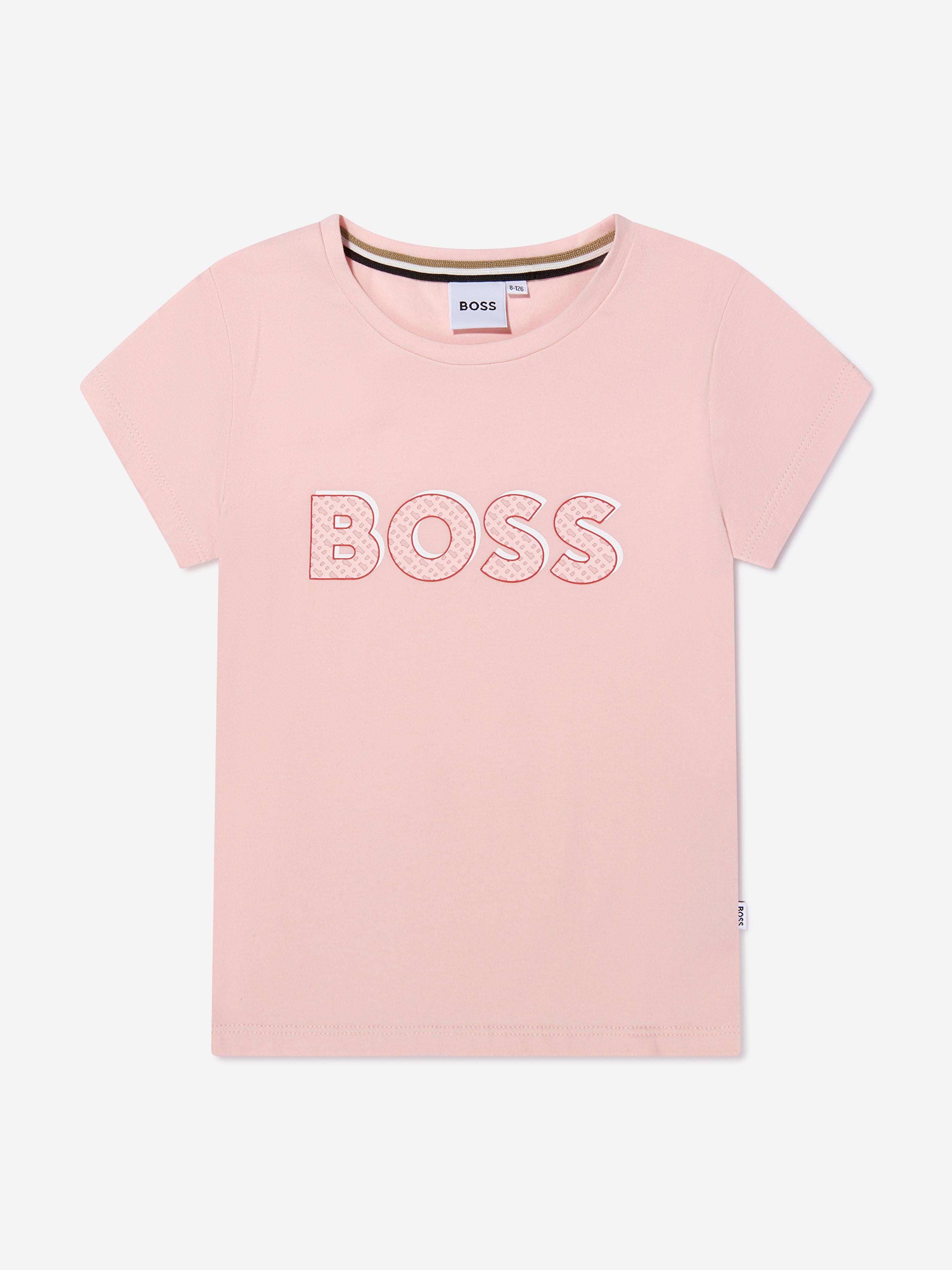 BOSS Girls Logo T-Shirt In Pink