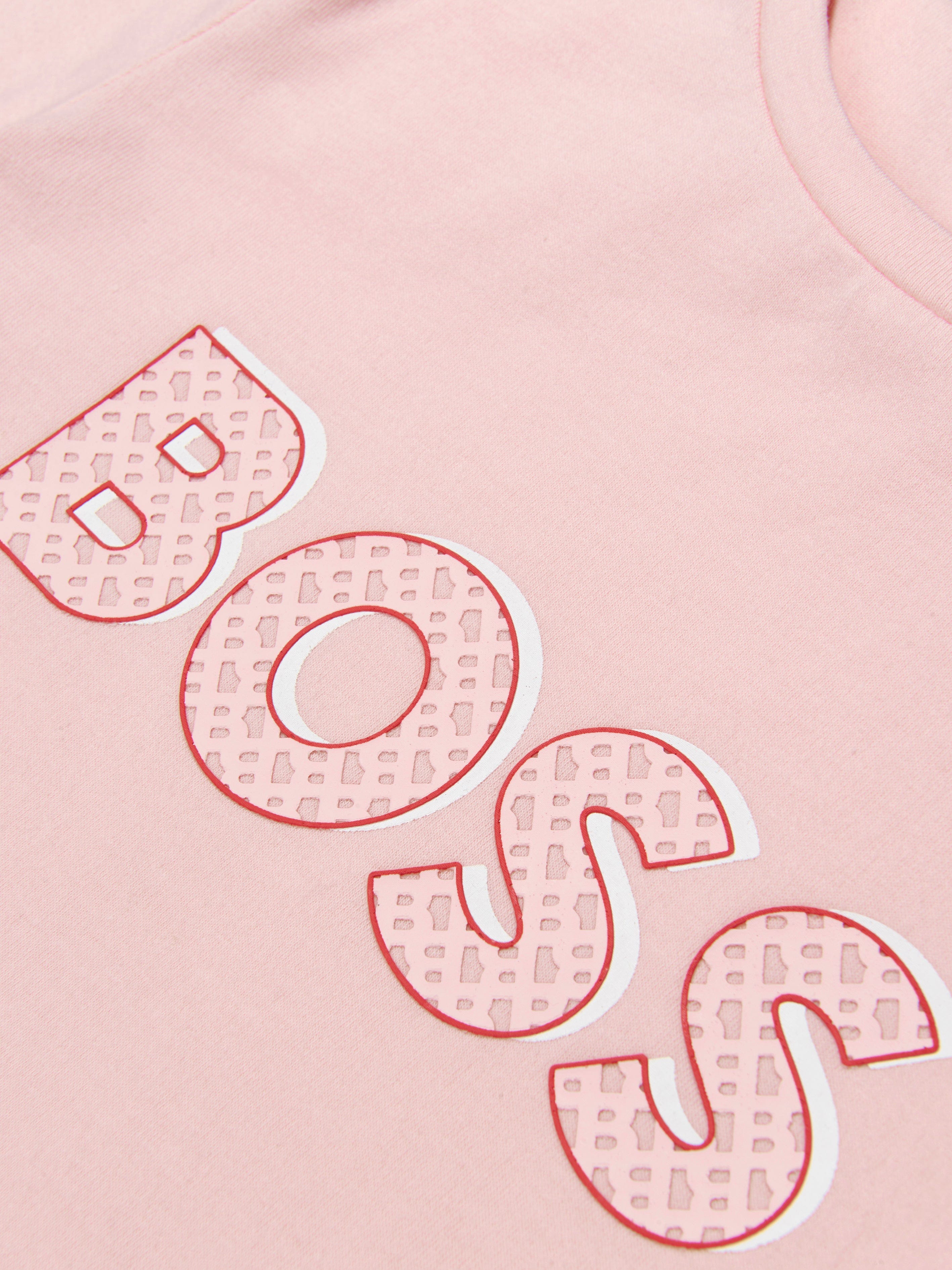 BOSS Girls Logo T-Shirt In Pink