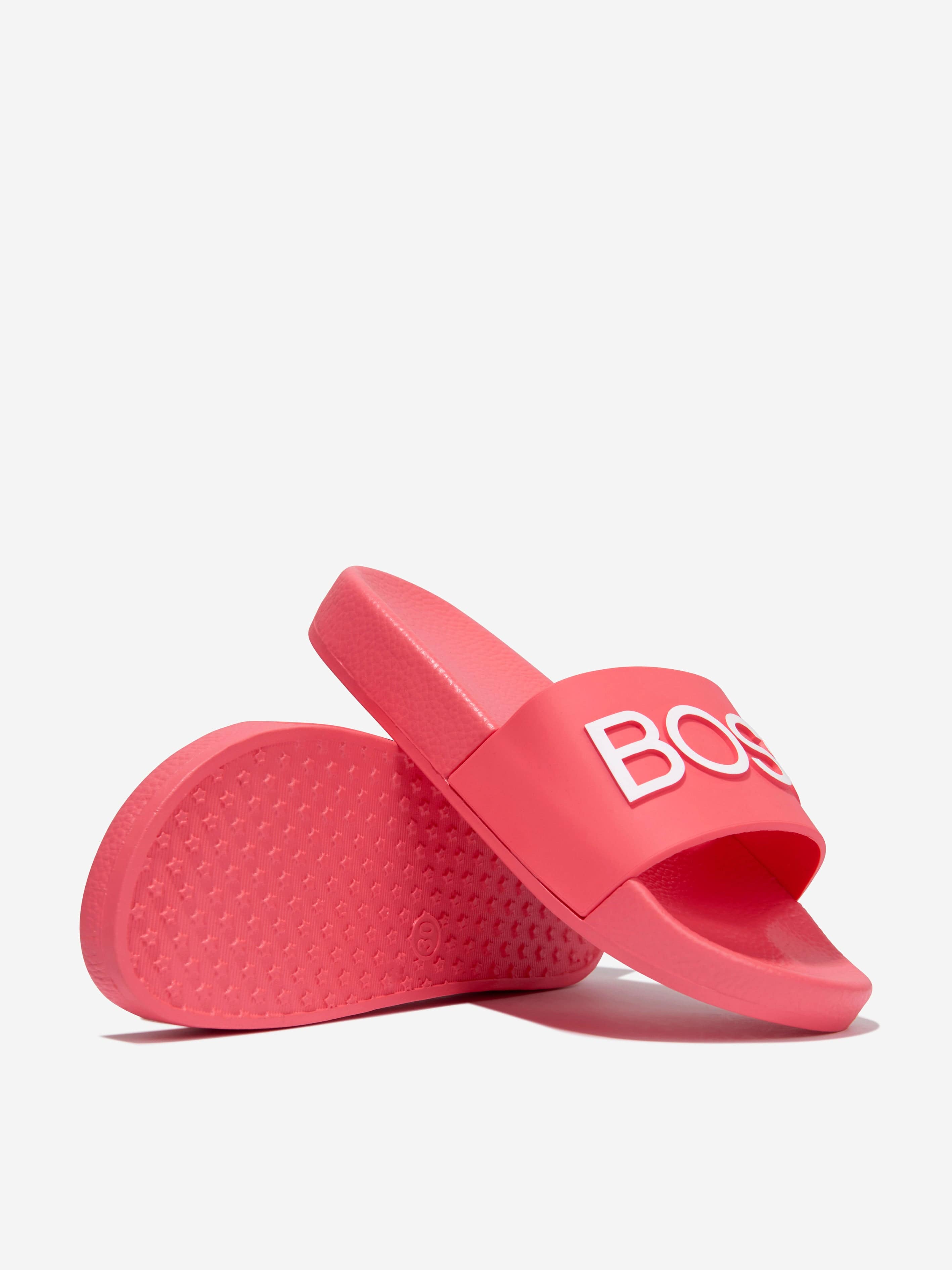 BOSS Girls Logo Sliders In Red