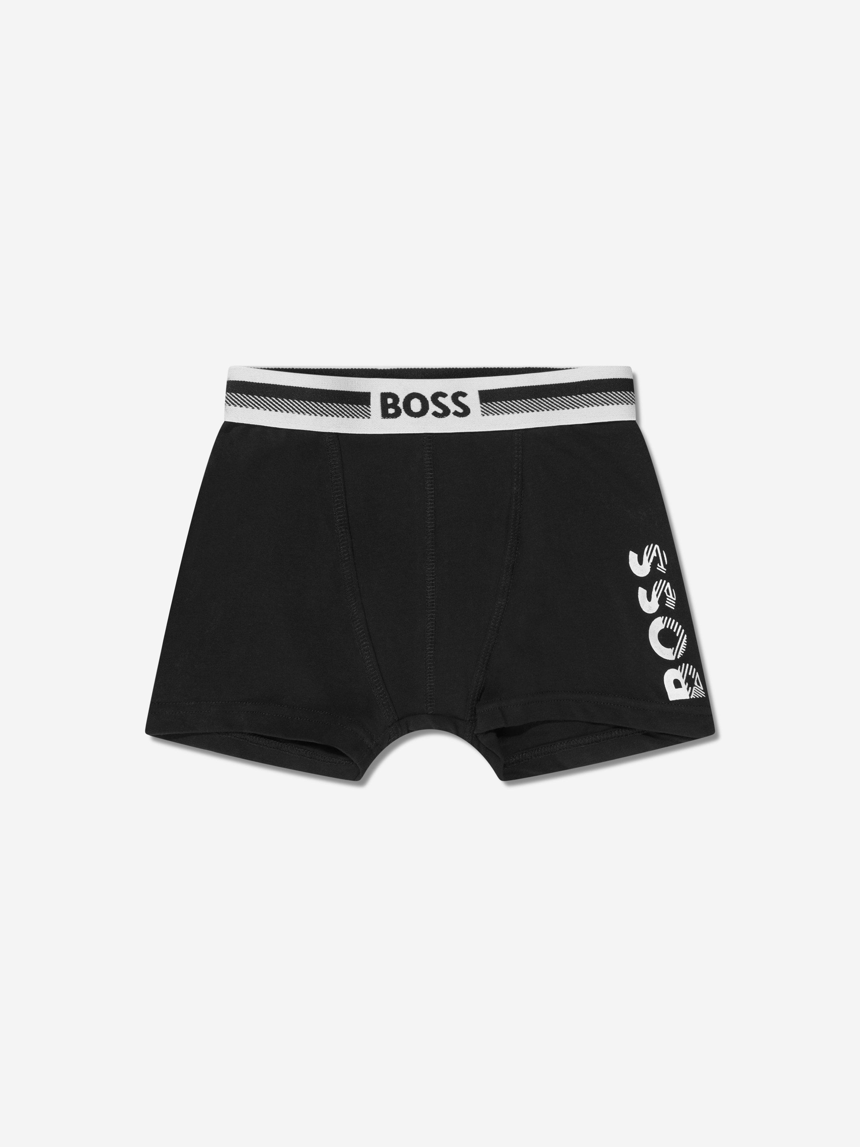 BOSS Boys Boxer Shorts Set (2 Pack) In Black