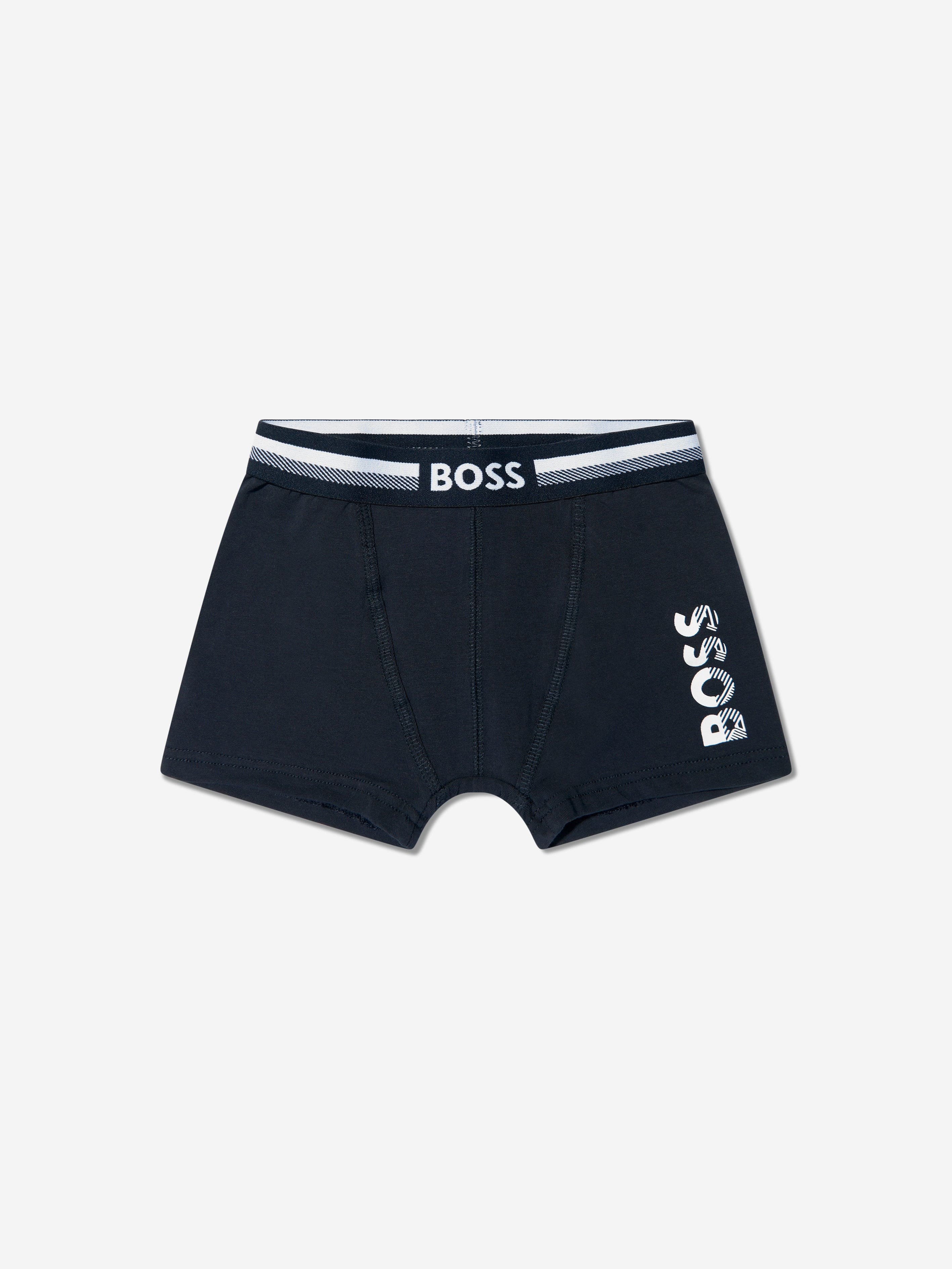 BOSS Boys Boxer Shorts Set (2 Pack) In Navy