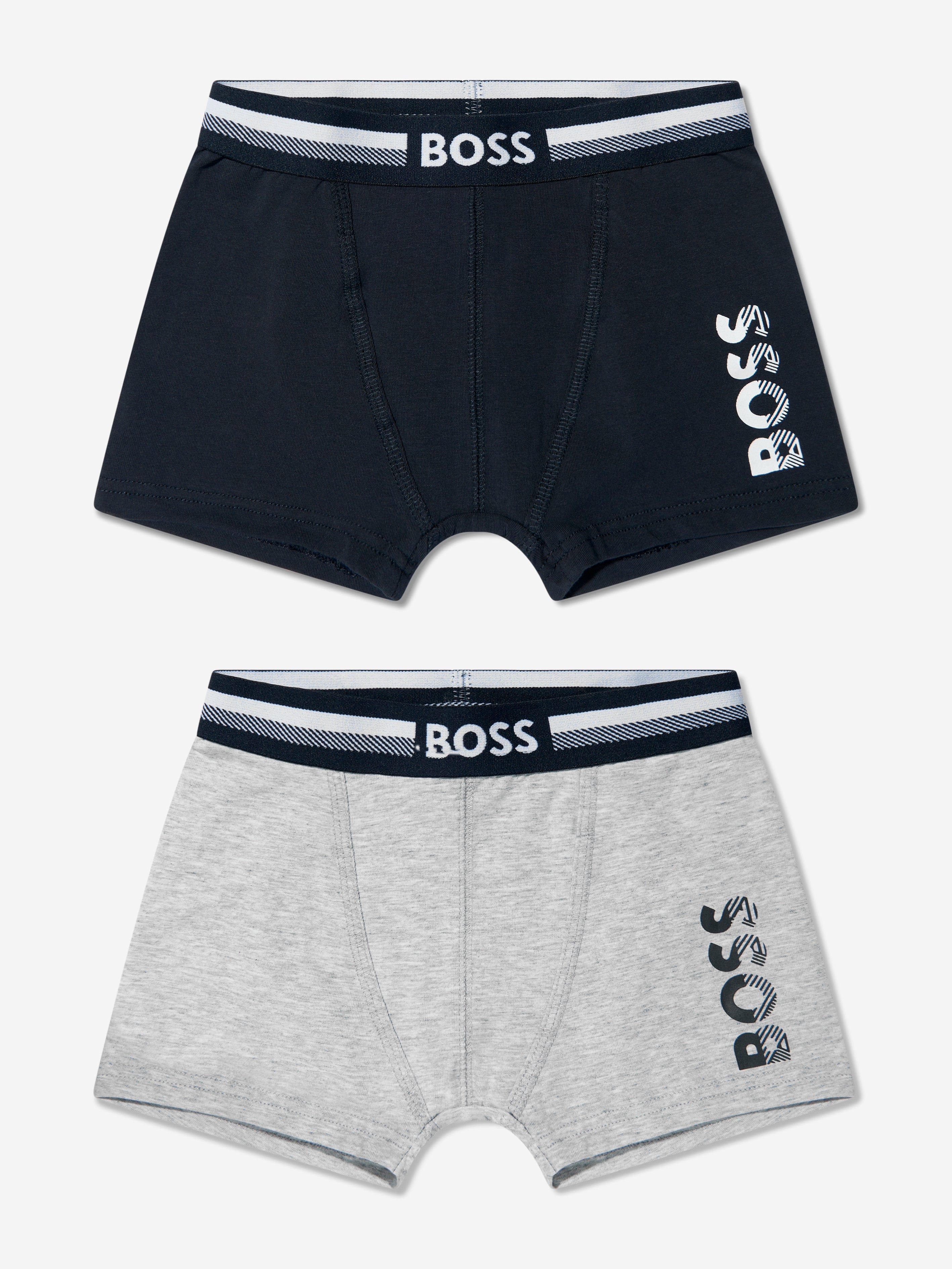 BOSS Boys Boxer Shorts Set (2 Pack) In Navy