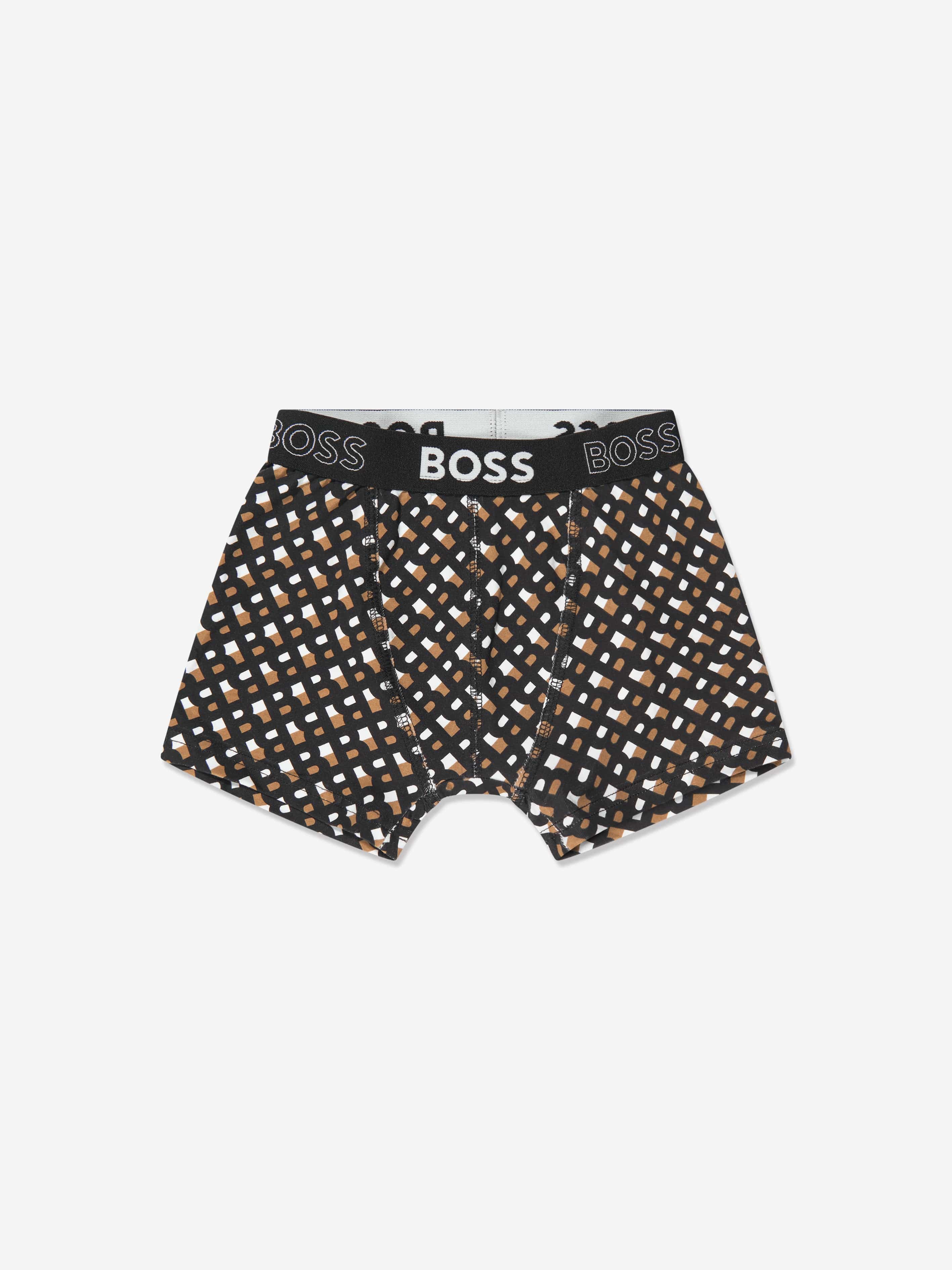 BOSS Boys Boxer Shorts Set (2 Pack) In Black