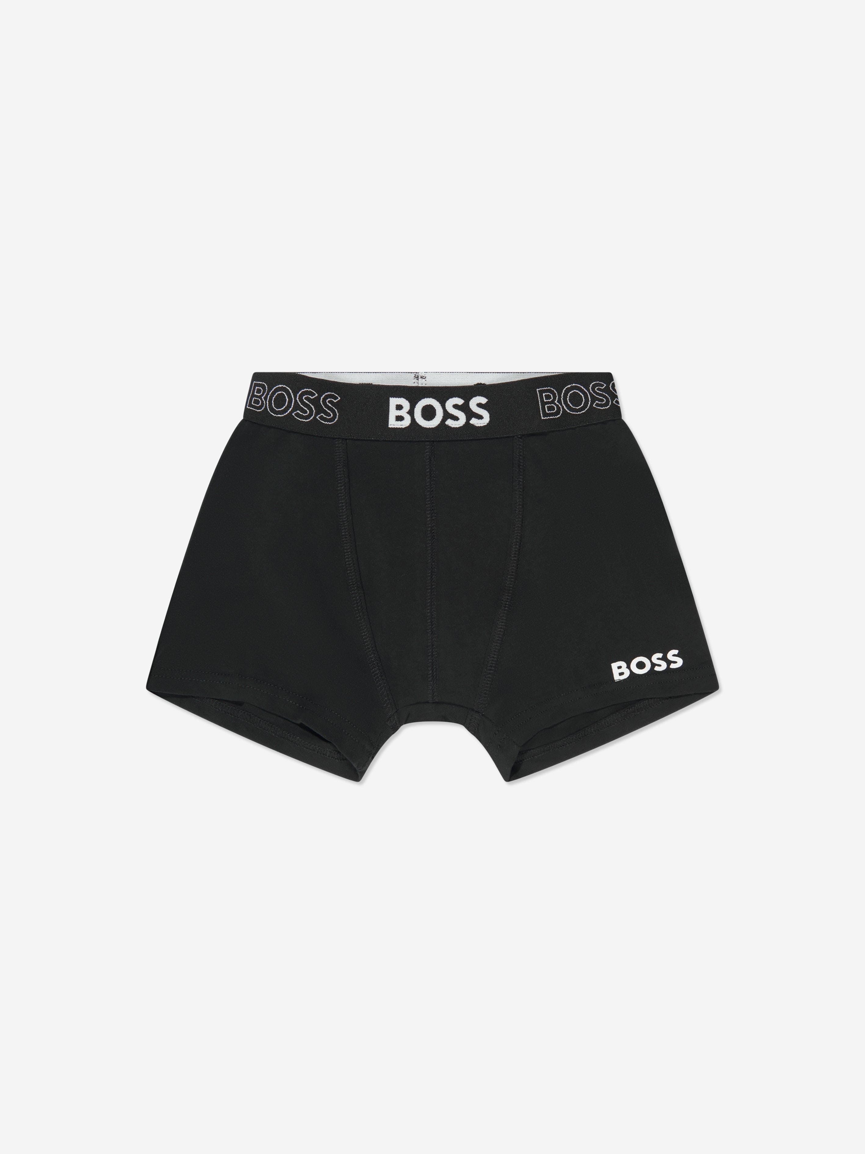 BOSS Boys Boxer Shorts Set (2 Pack) In Black