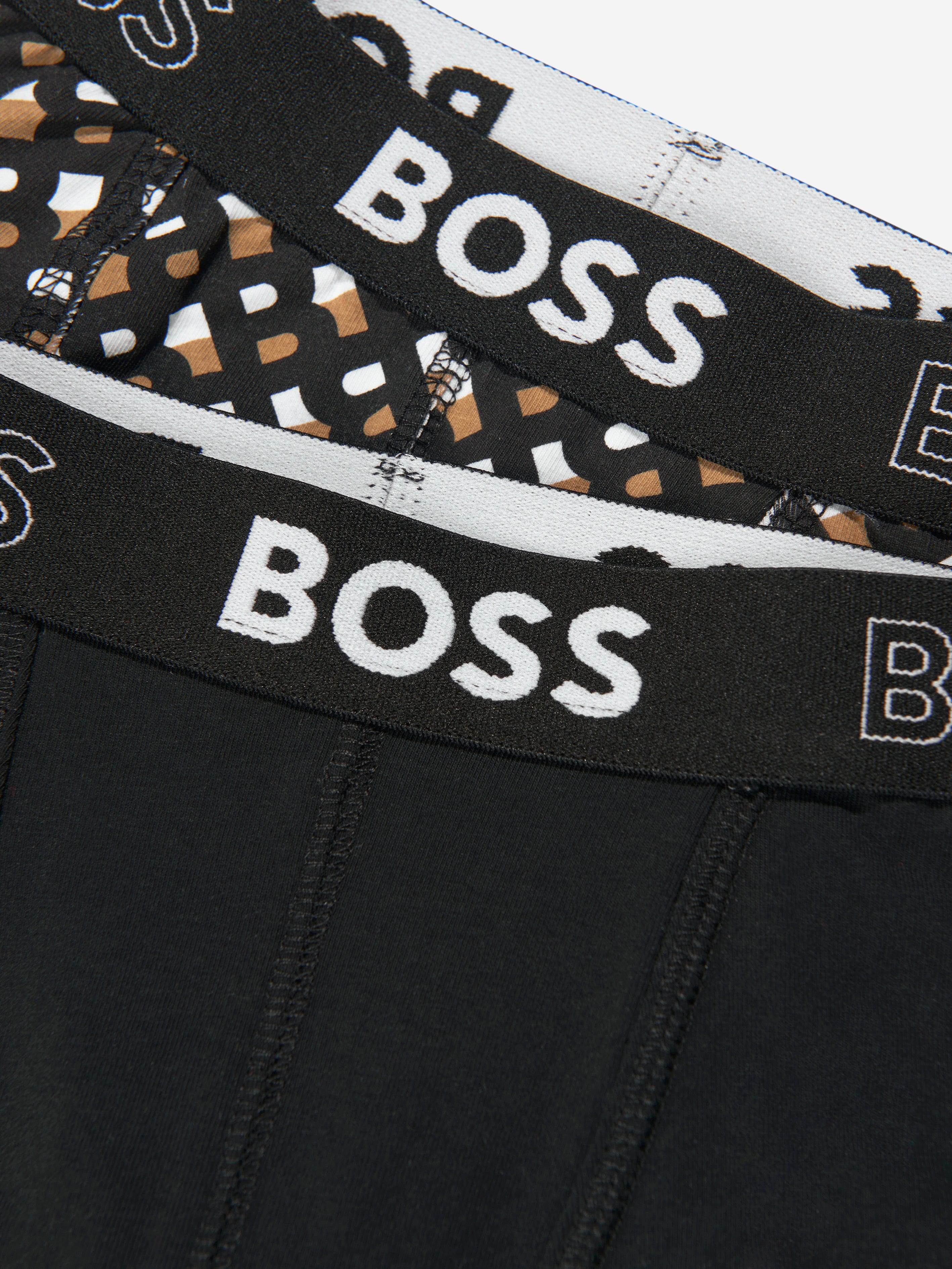 BOSS Boys Boxer Shorts Set (2 Pack) In Black