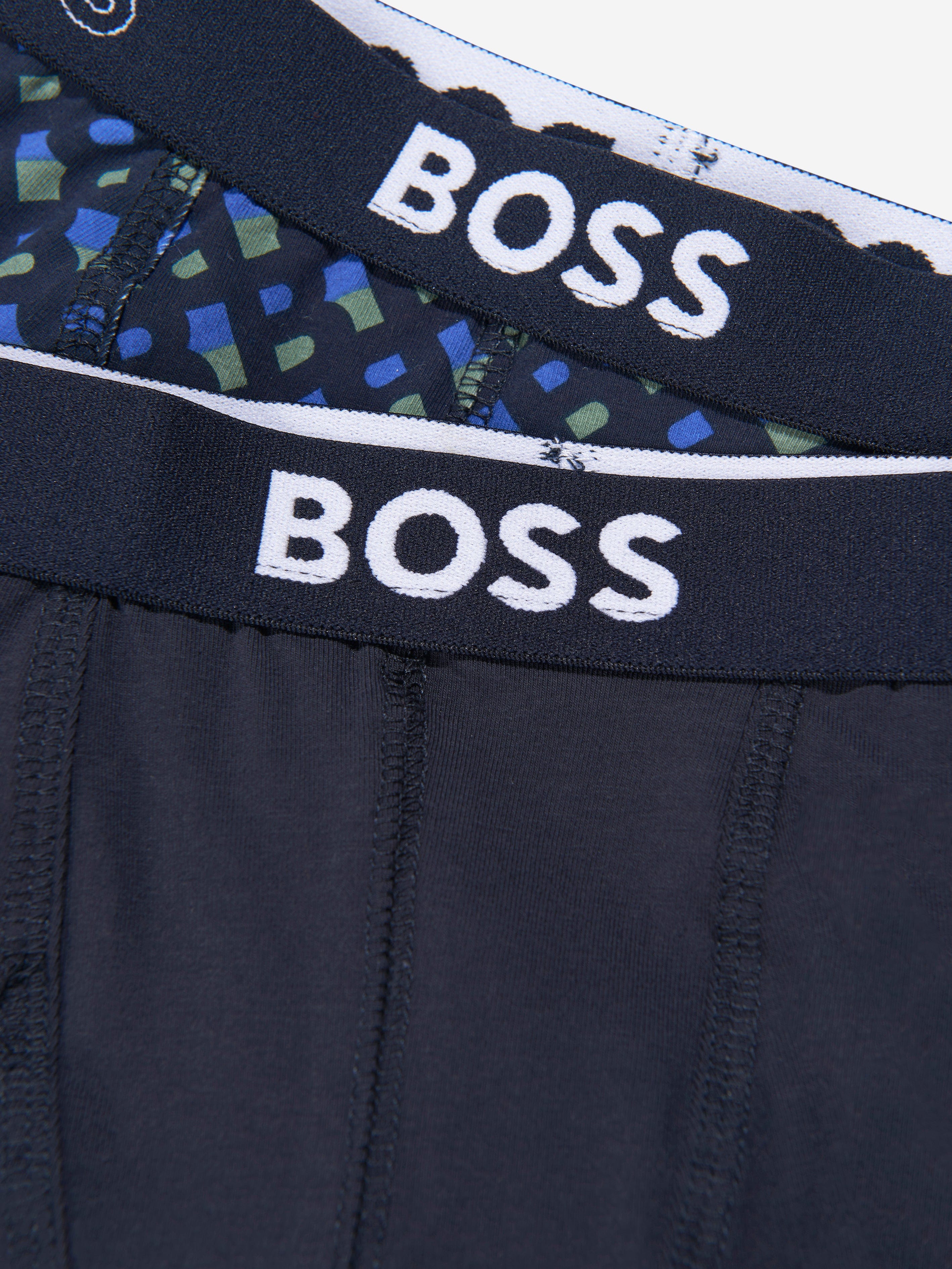 BOSS Boys Boxer Shorts Set (2 Pack) In Navy