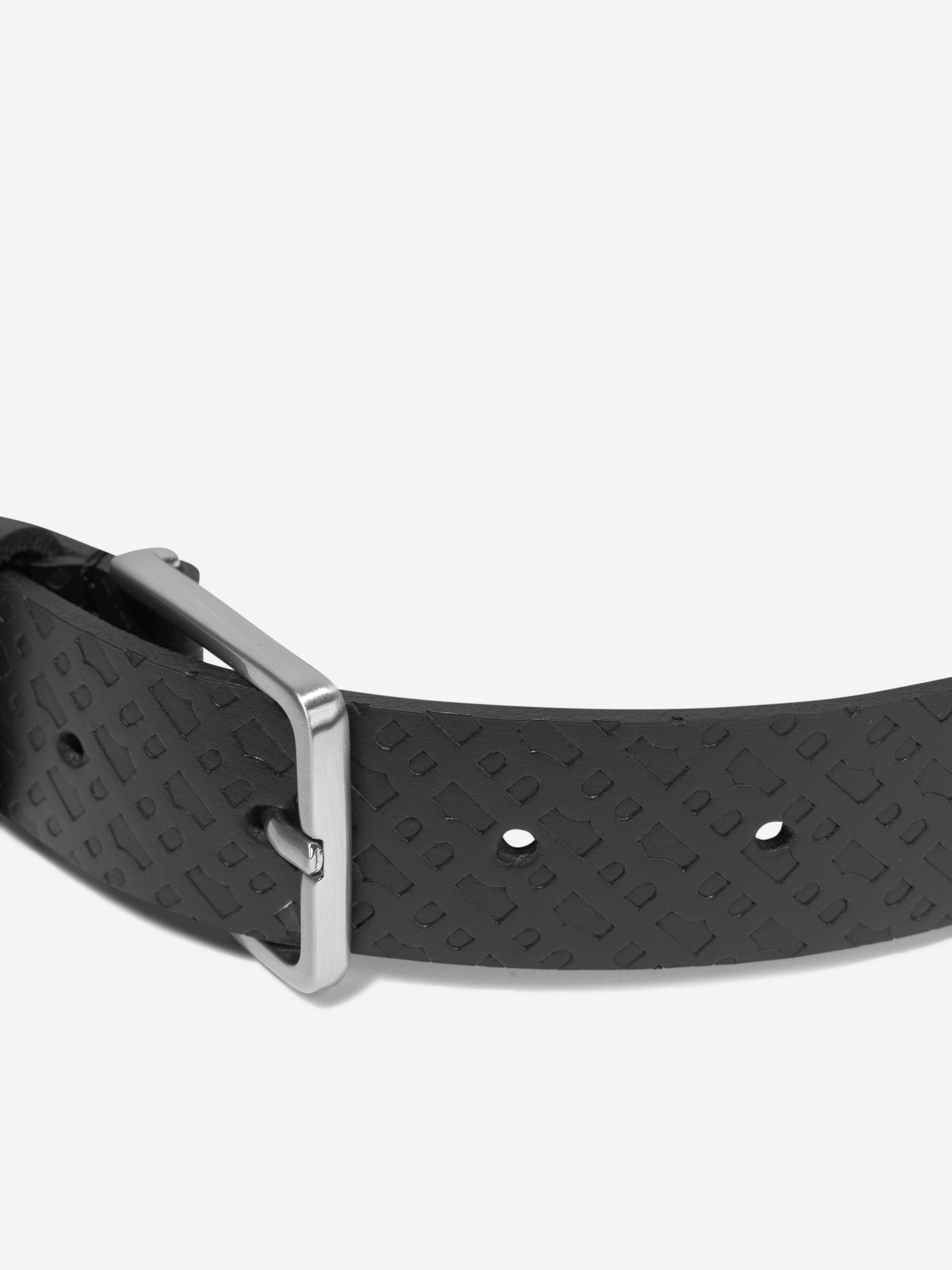 BOSS Boys Leather Logo Belt In Black