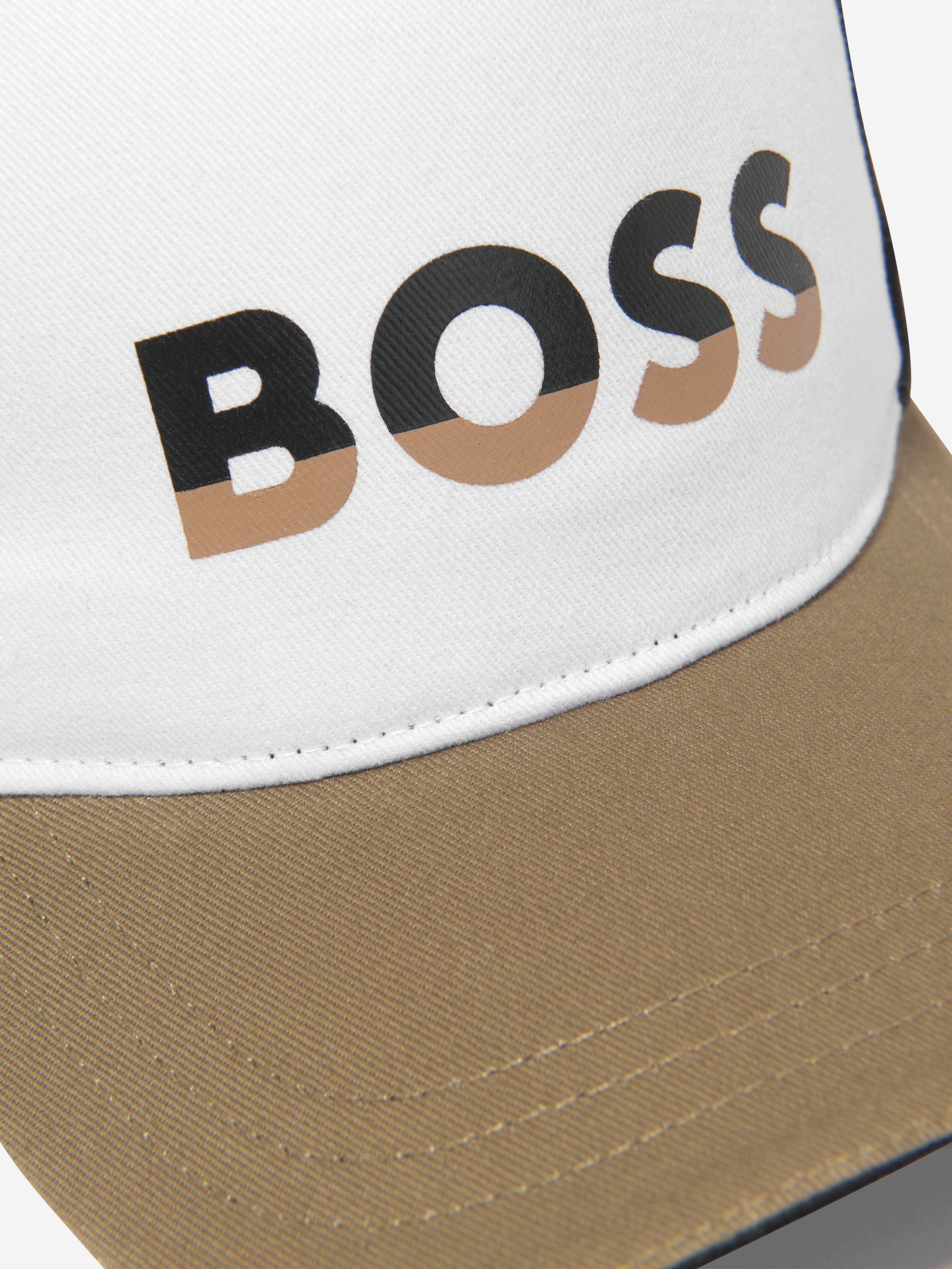 BOSS Boys Logo Cap In Beige