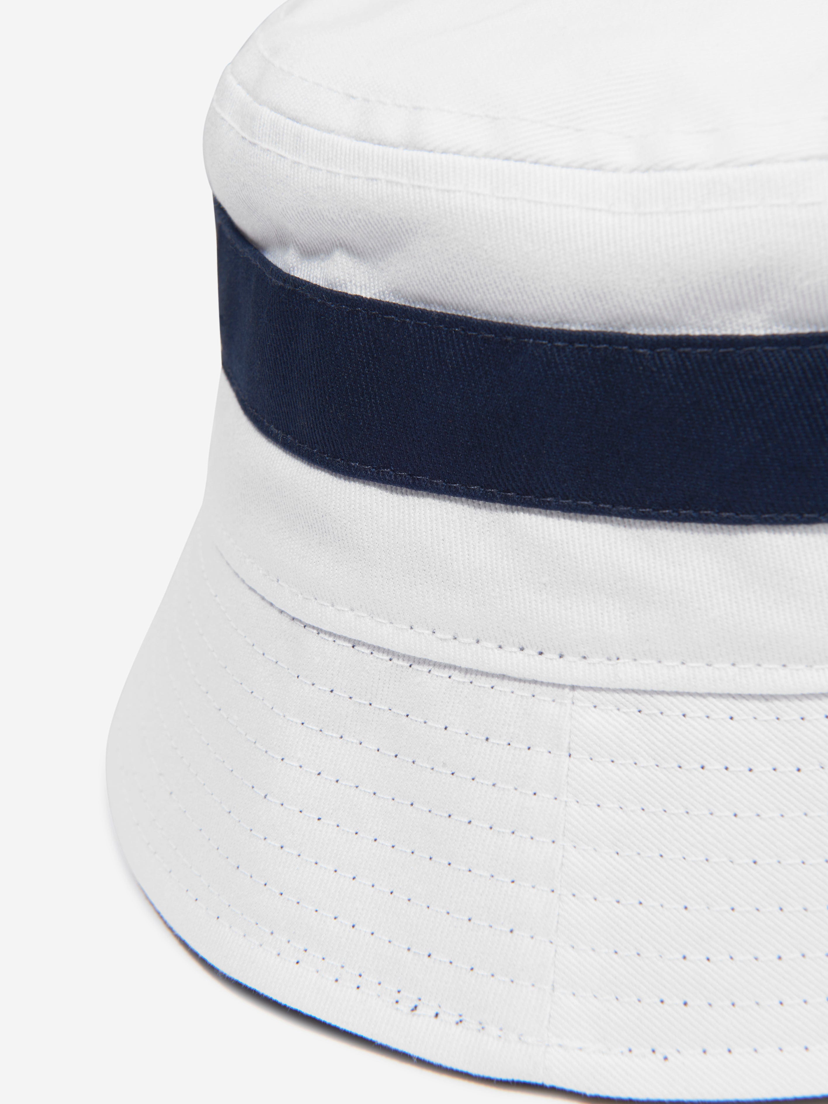 BOSS Boys Logo Bucket Hat In White