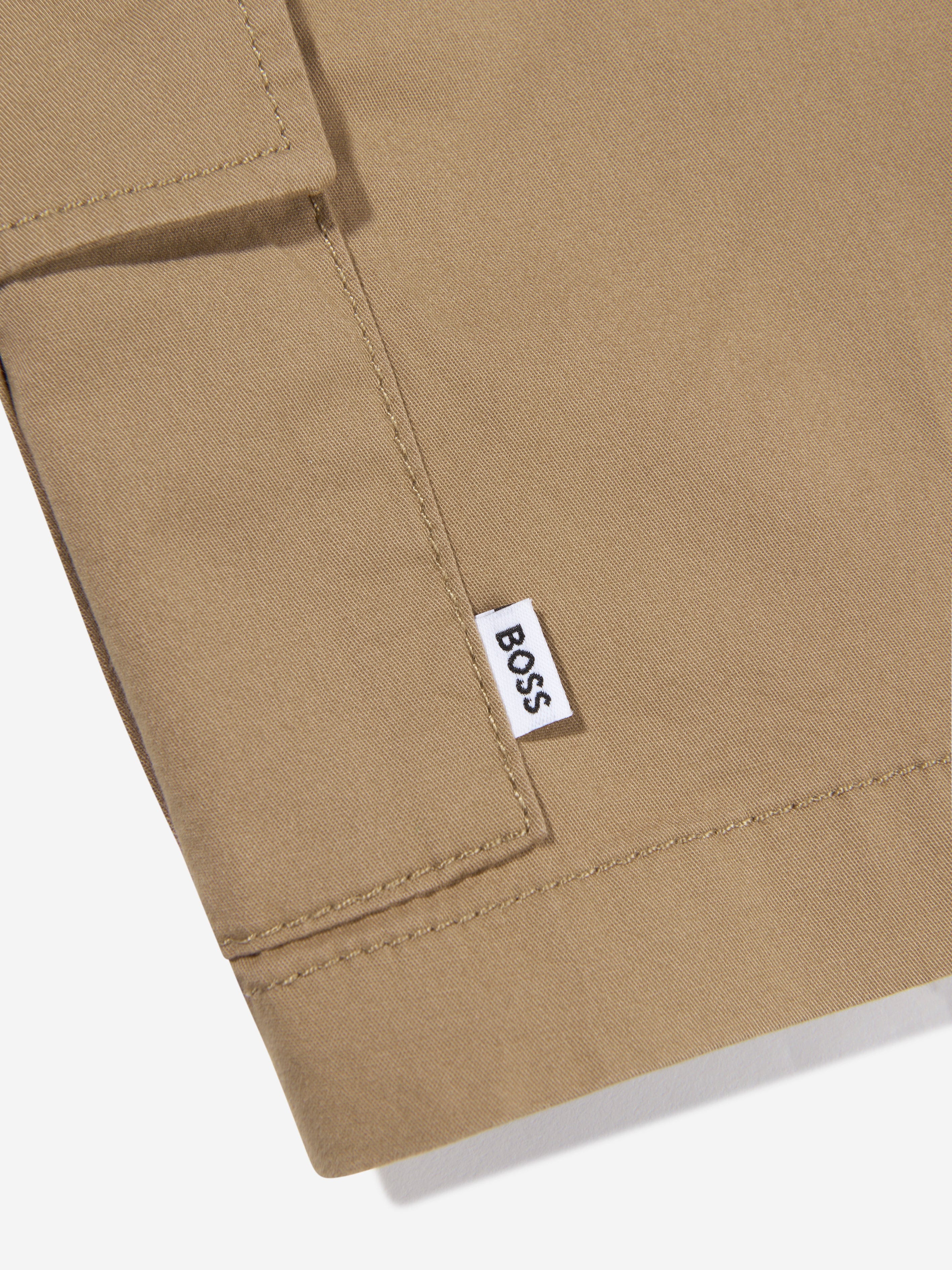 BOSS Boys Pocket Bermuda Shorts In Beige