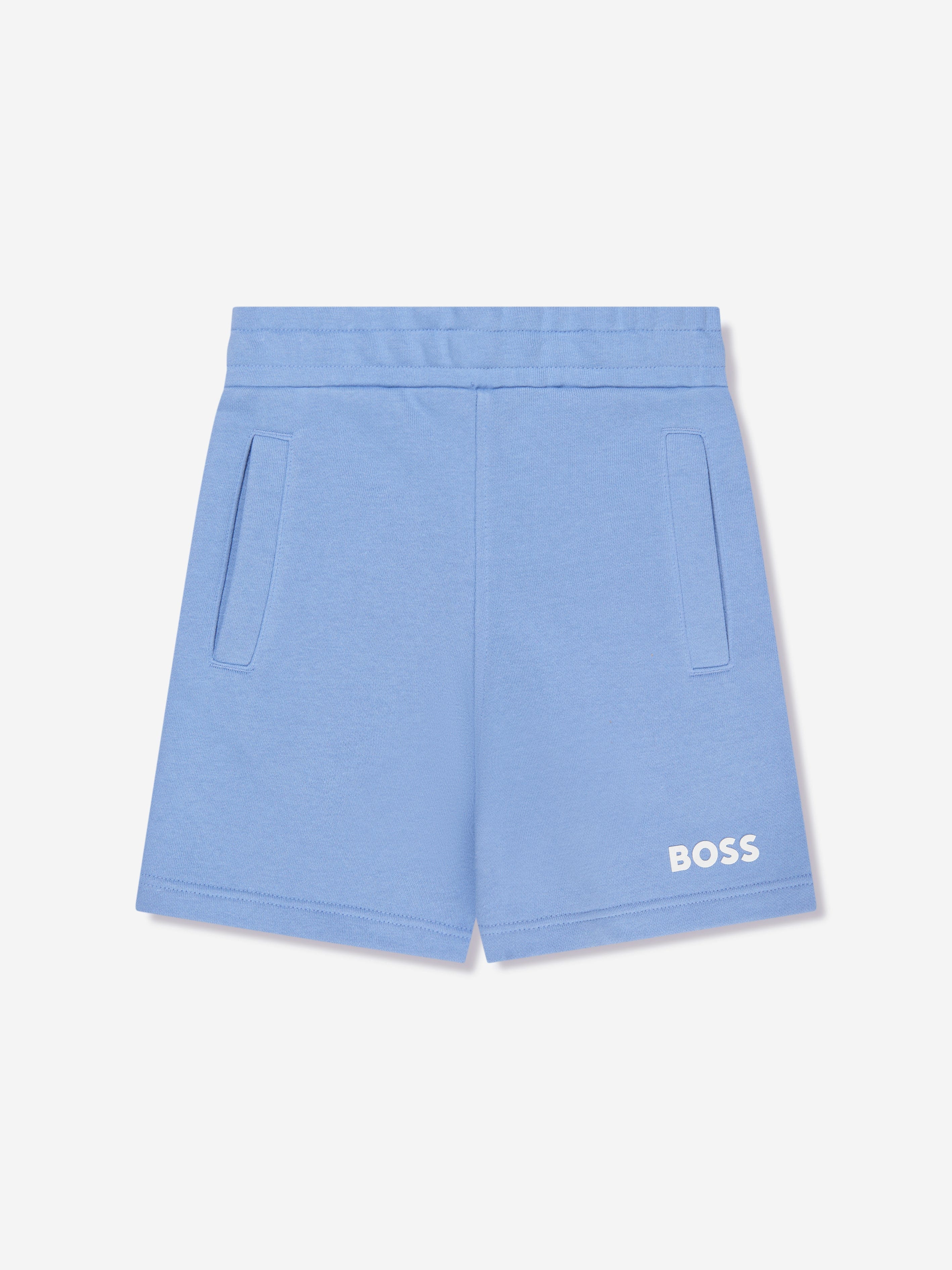 BOSS Boys Logo Sweat Shorts In Blue