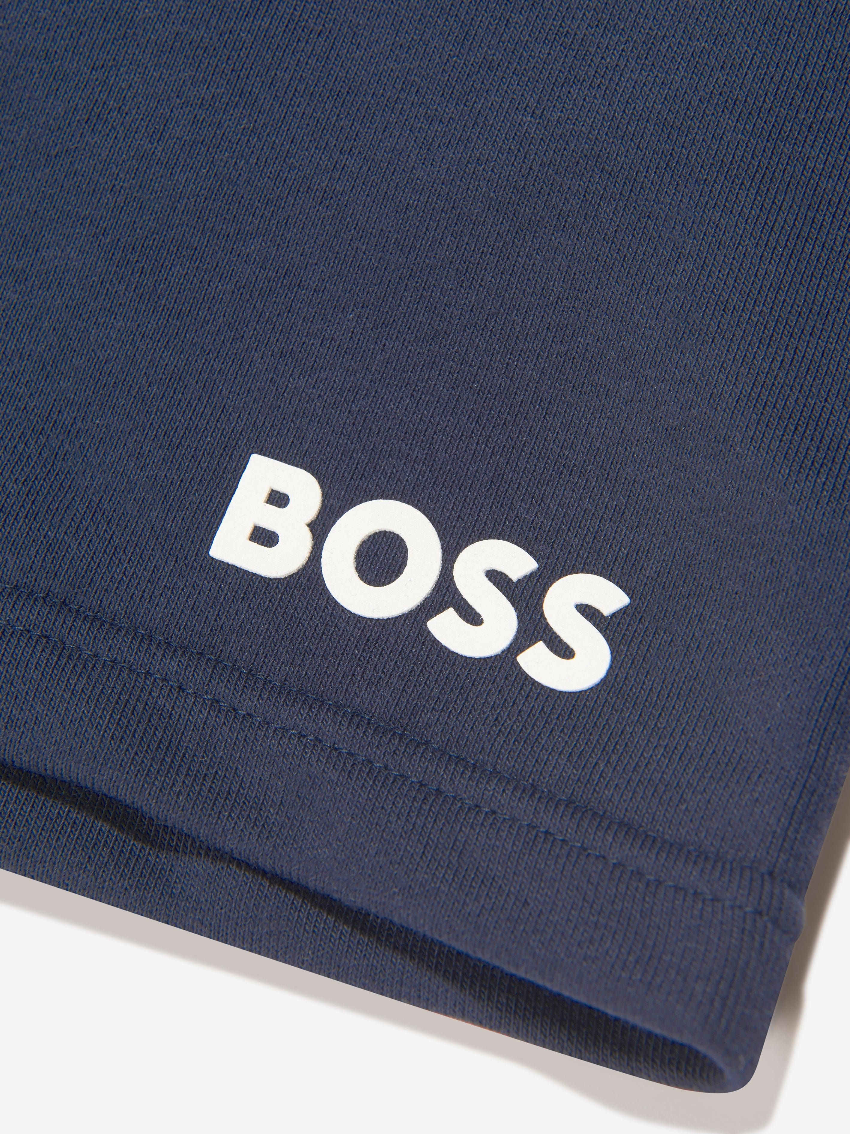 BOSS Boys Logo Sweat Shorts In Navy