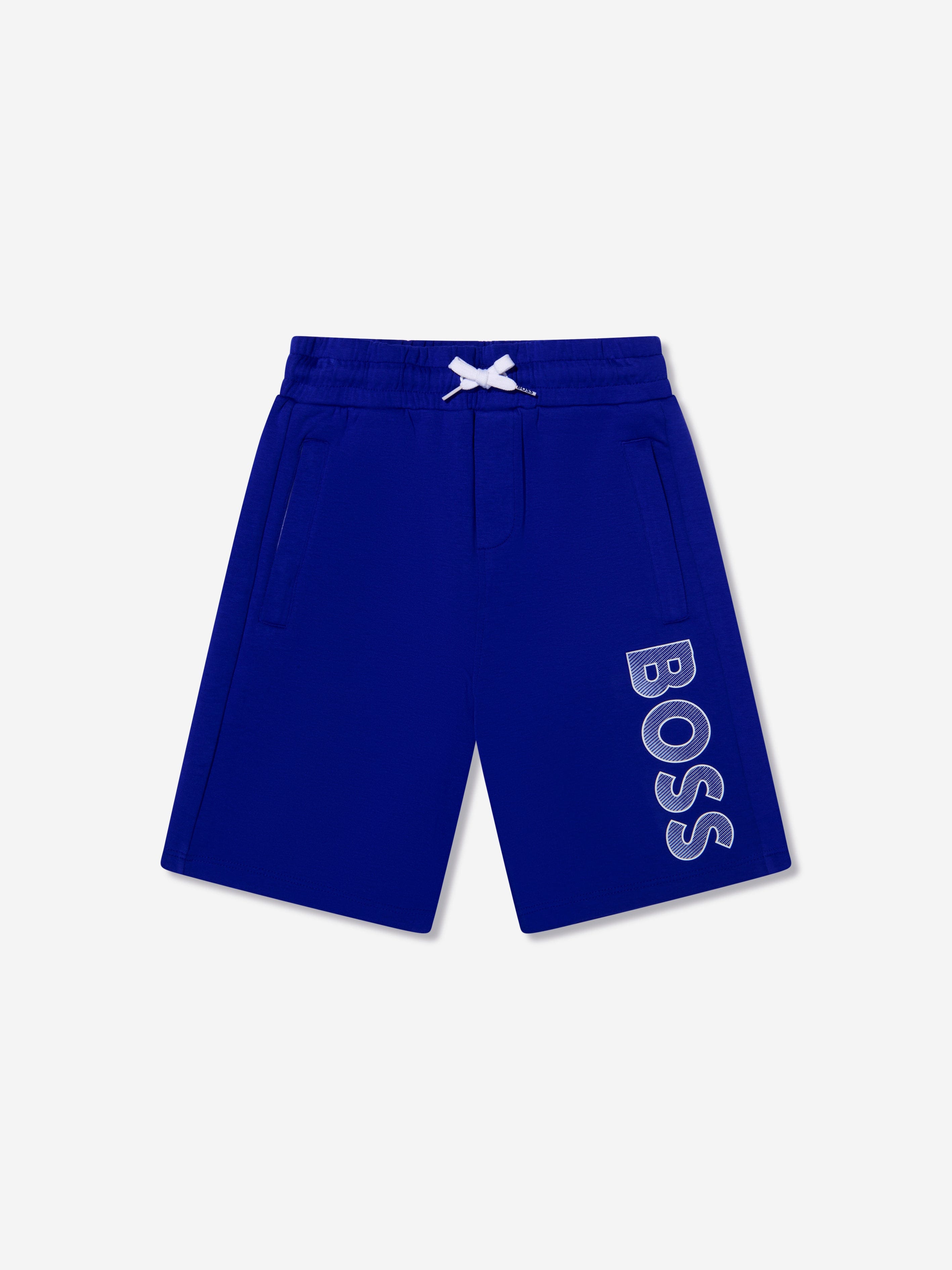 BOSS Boys Logo Bermuda Shorts In Blue