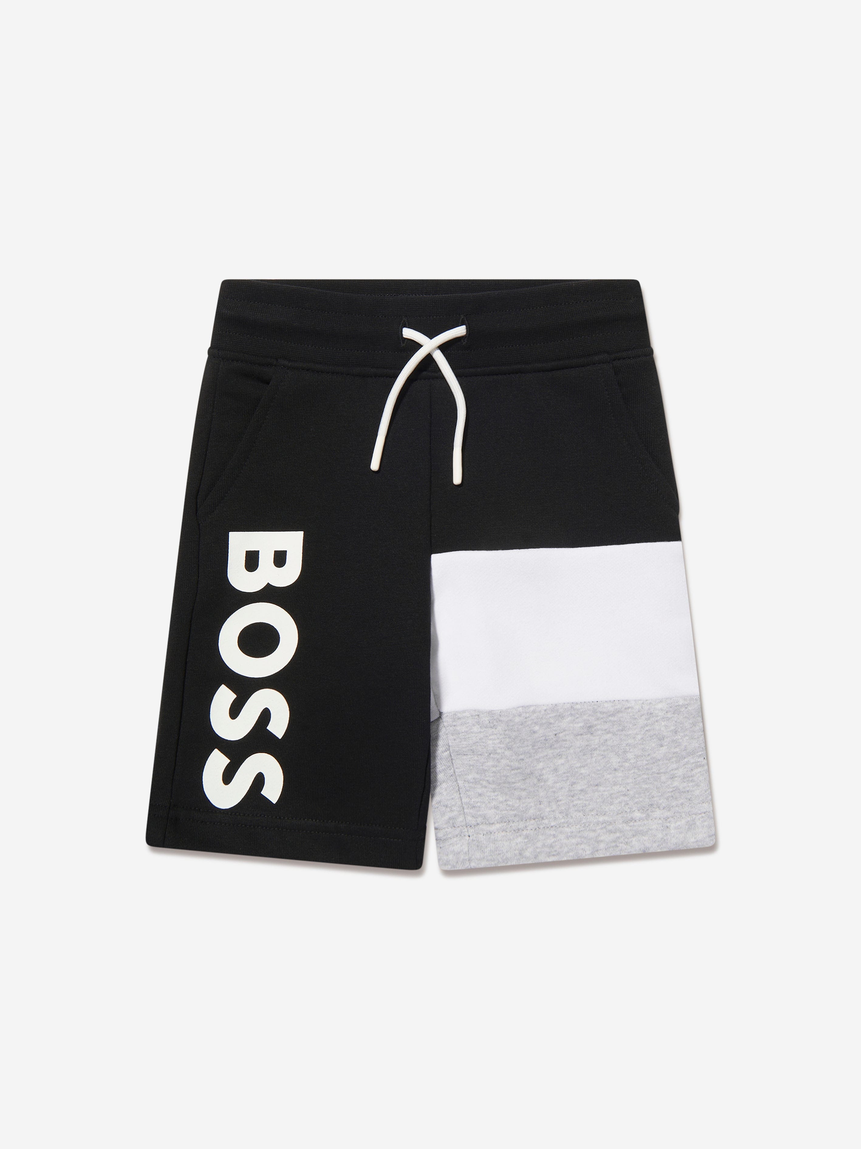 BOSS Boys Logo Bermuda Shorts In Black