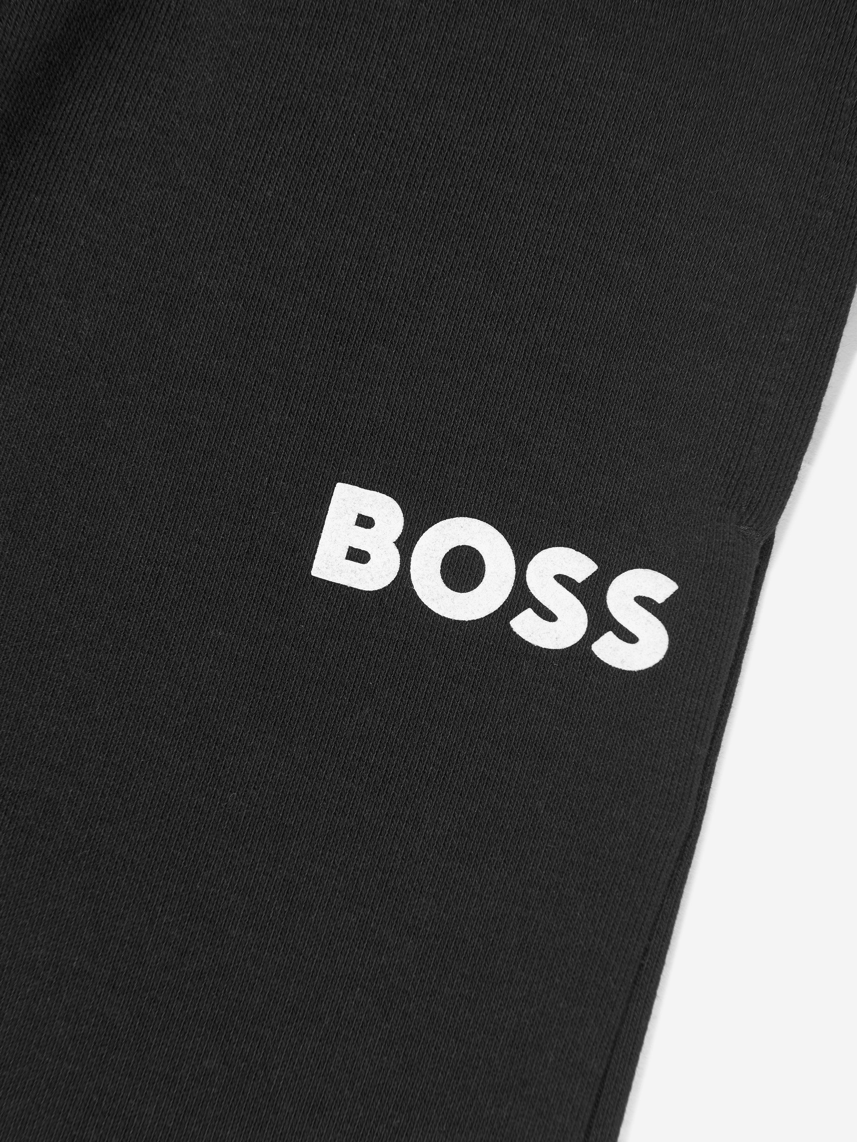 BOSS Boys Logo Joggers In Black