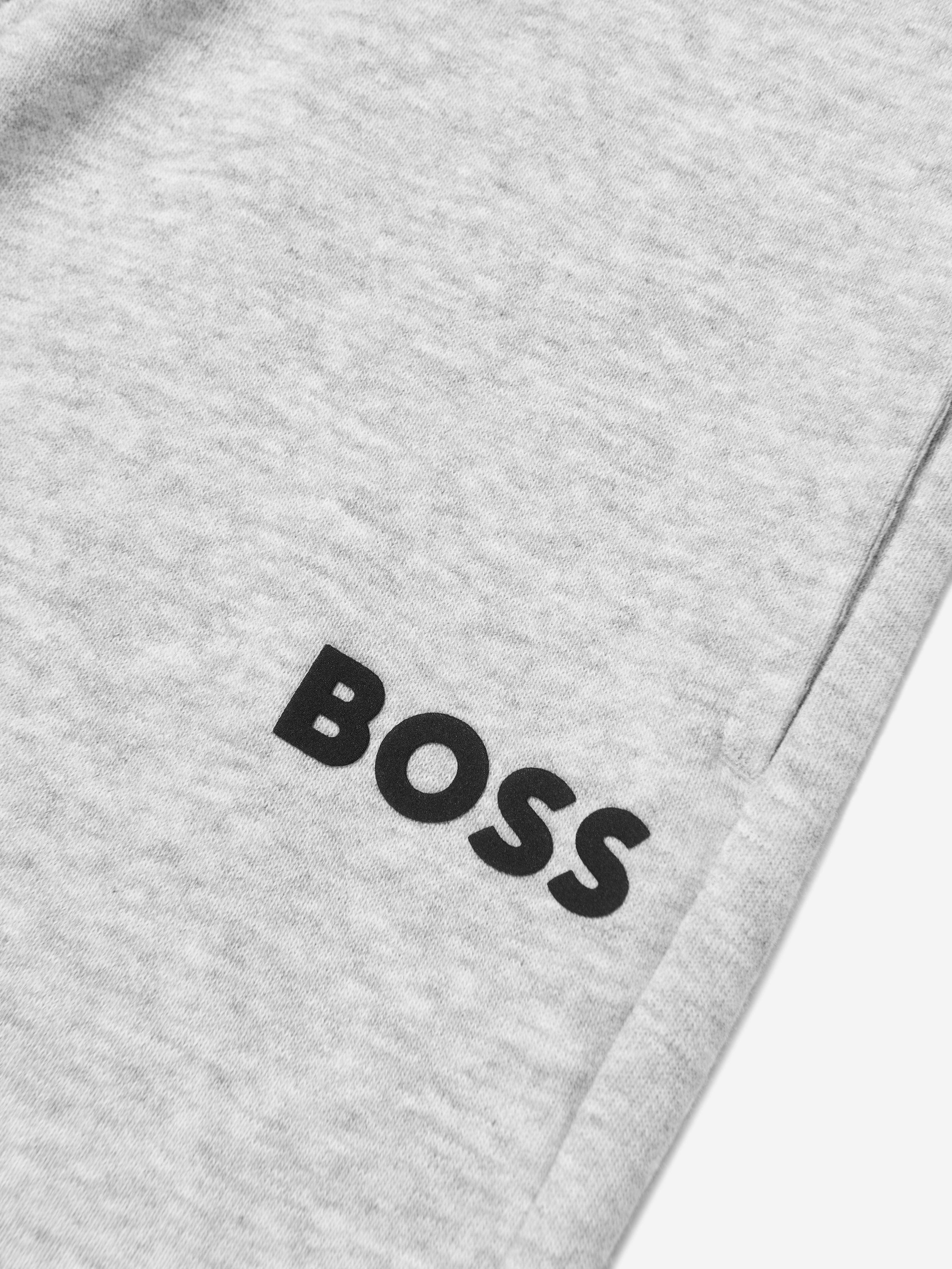 BOSS Boys Logo Joggers In Grey