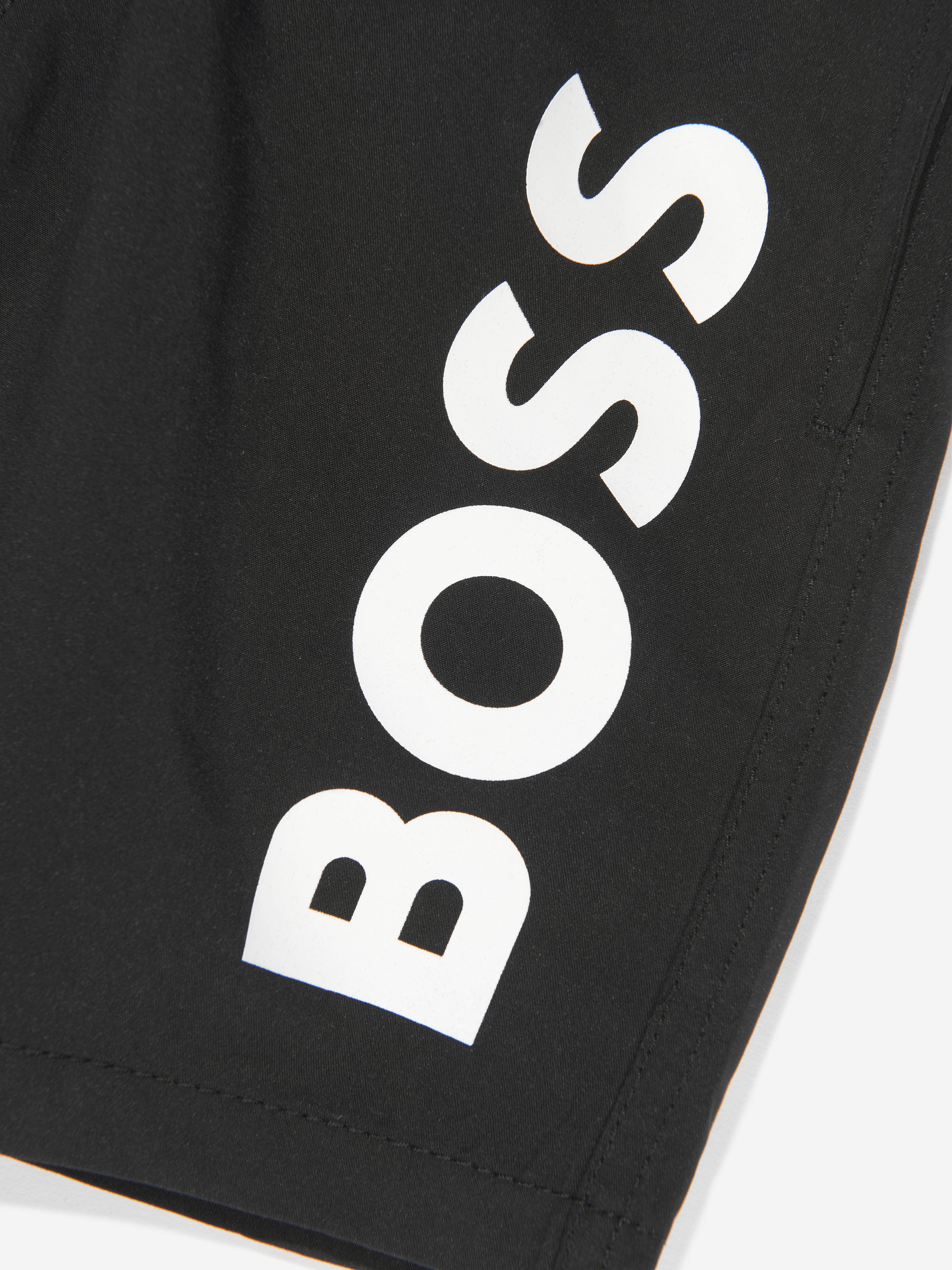 BOSS Boys Logo Swim Shorts In Black