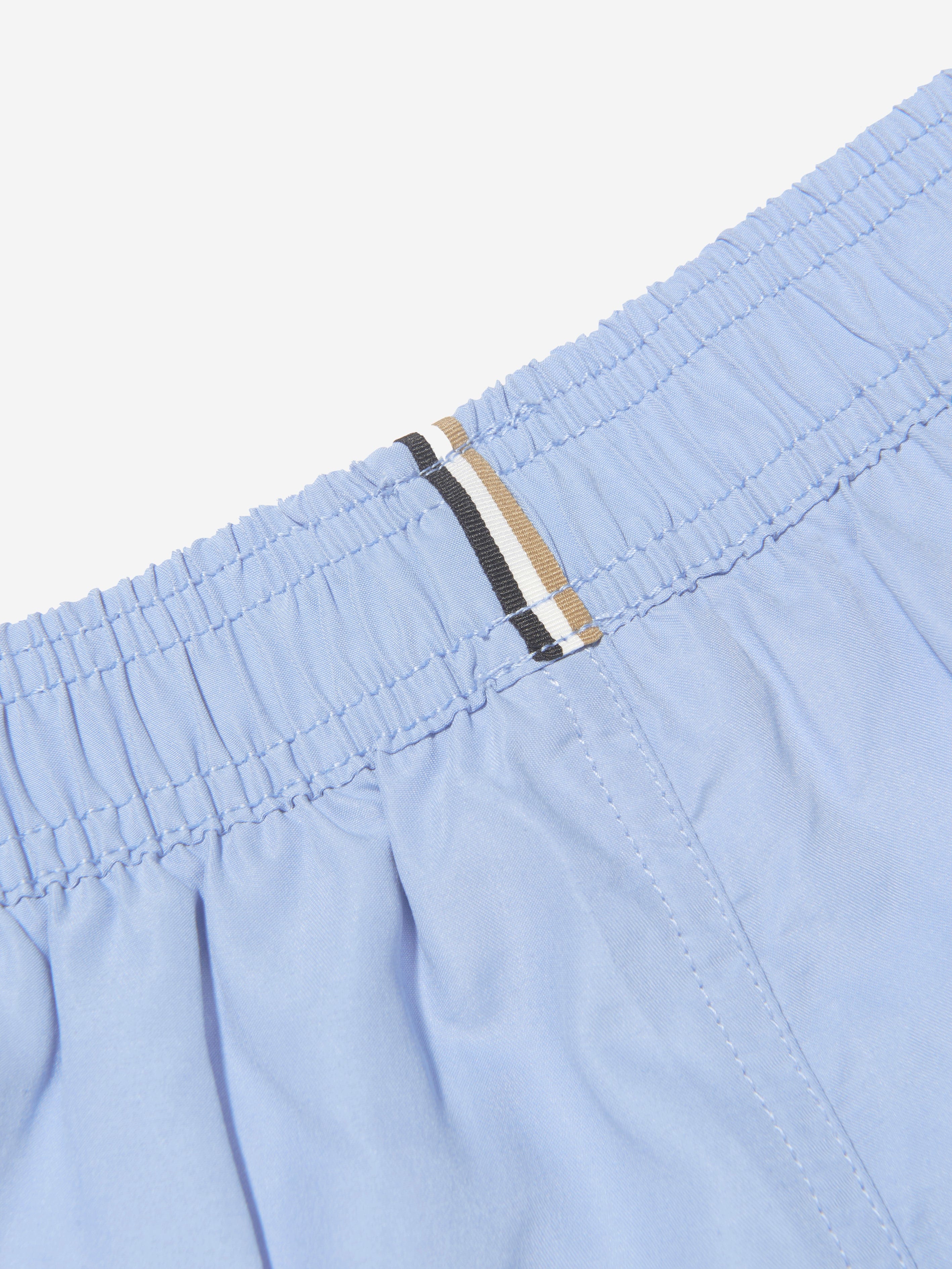 BOSS Boys Logo Swim Shorts In Blue