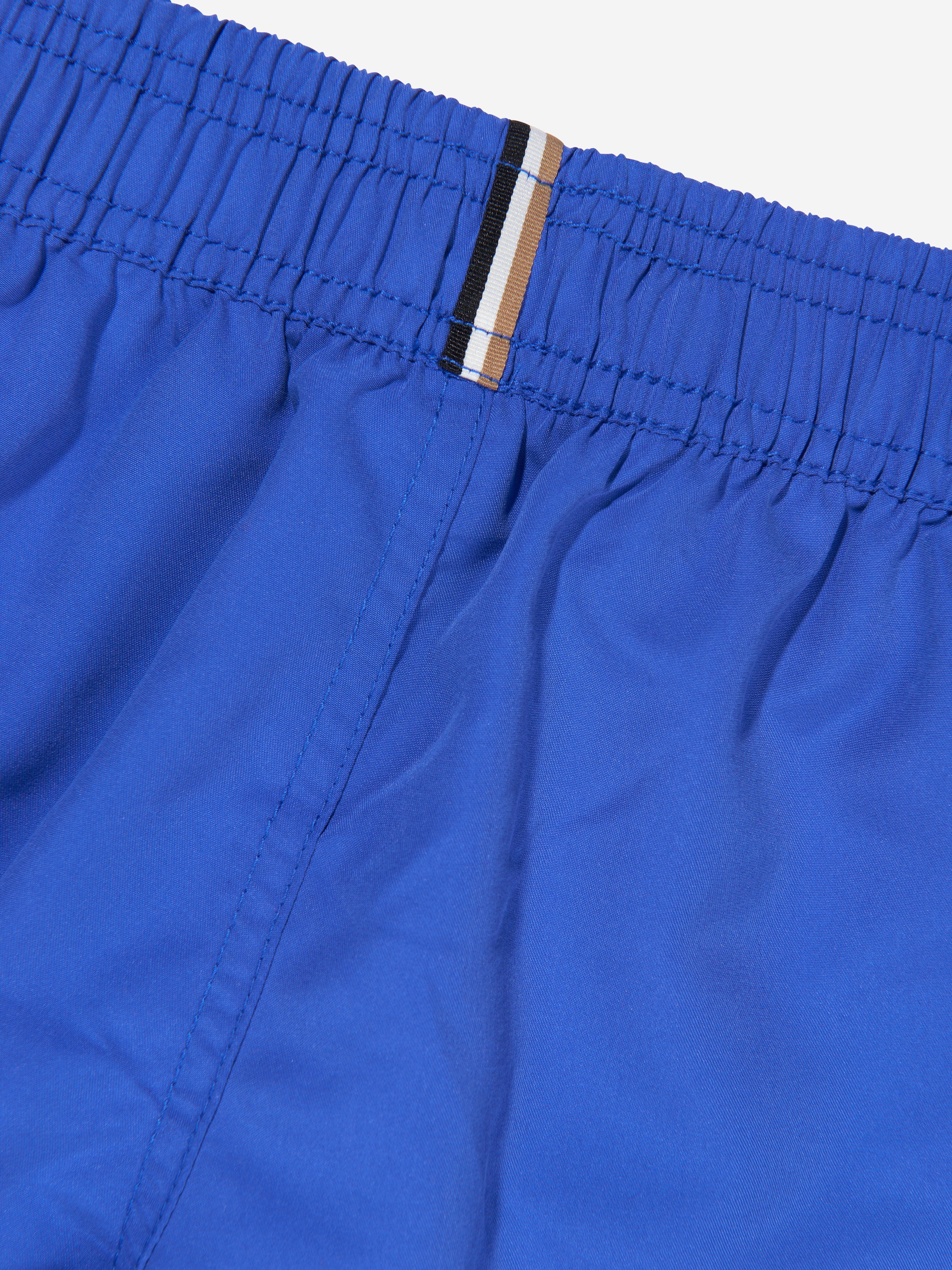 BOSS Boys Logo Swim Shorts In Blue