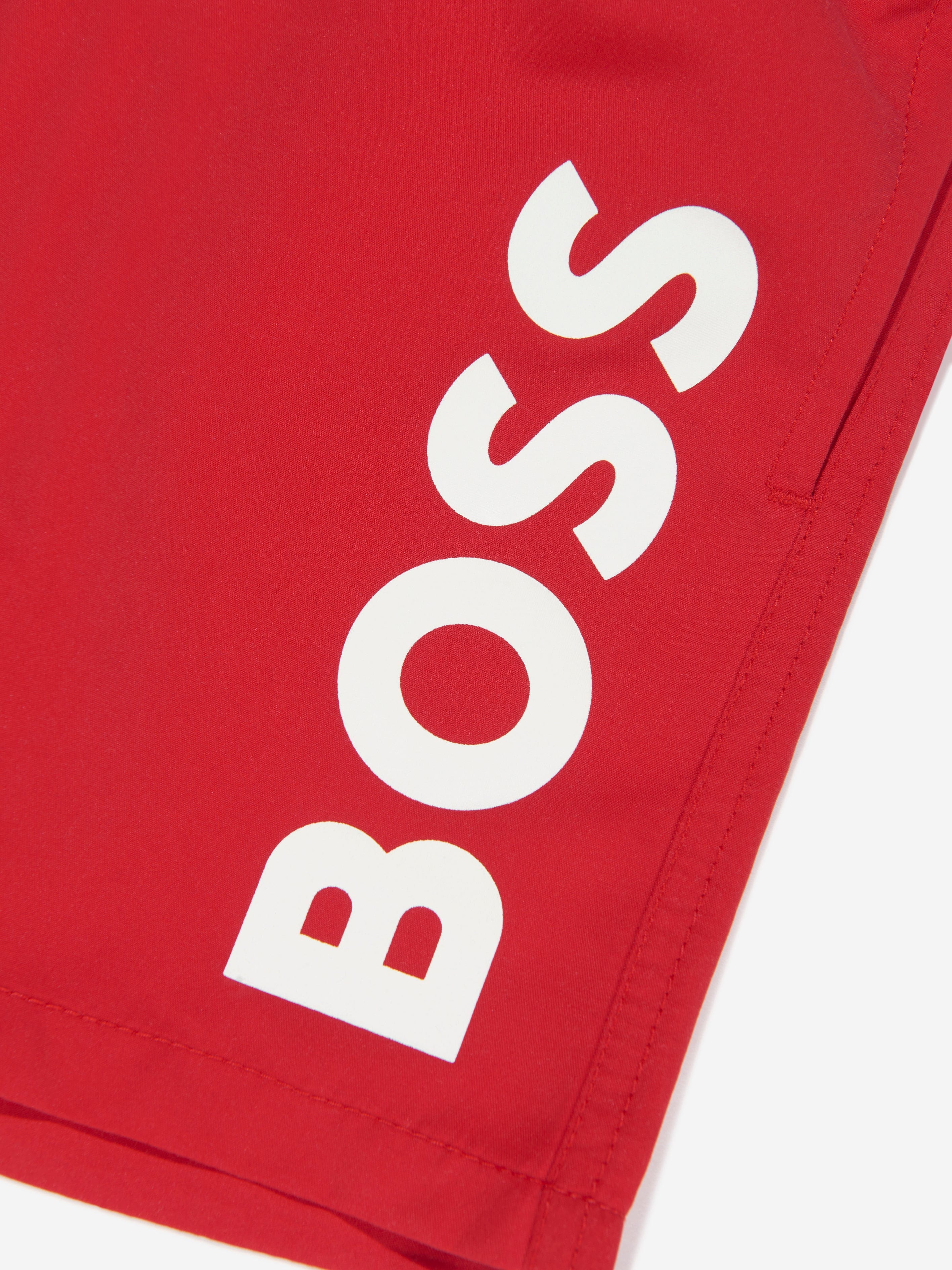 BOSS Boys Logo Swim Shorts In Red