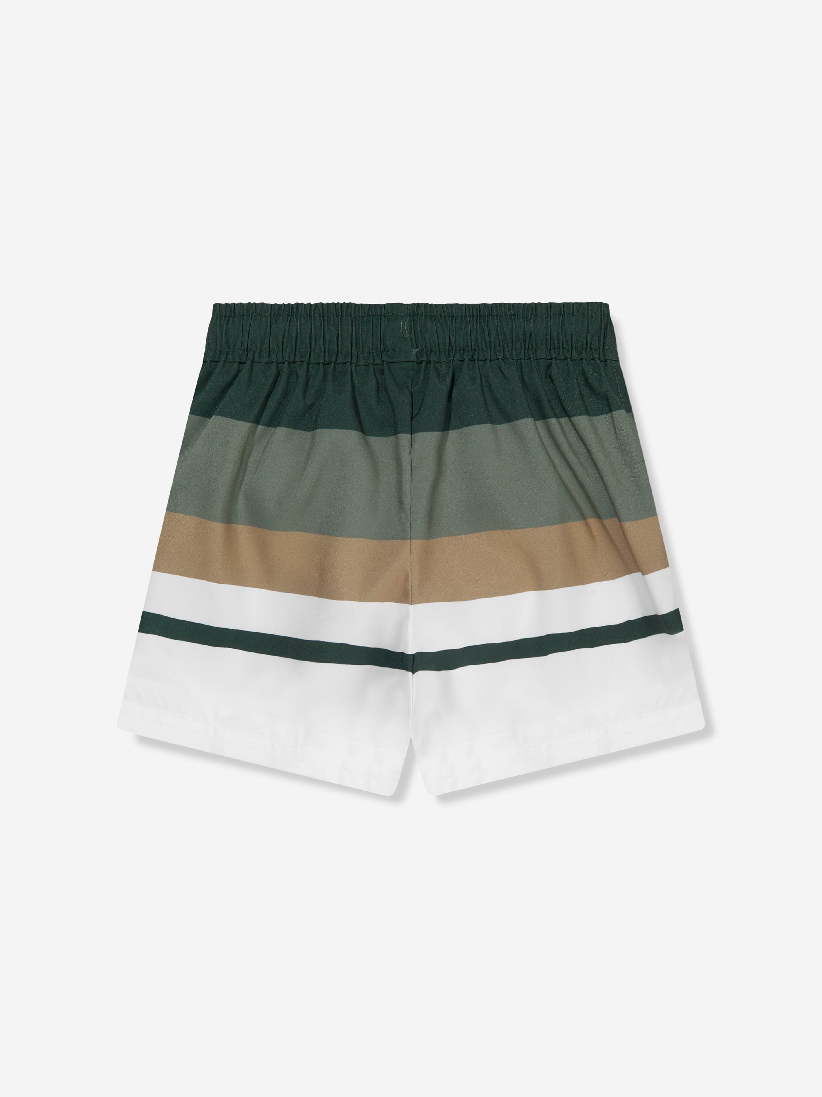 BOSS Boys Striped Swim Shorts In Green