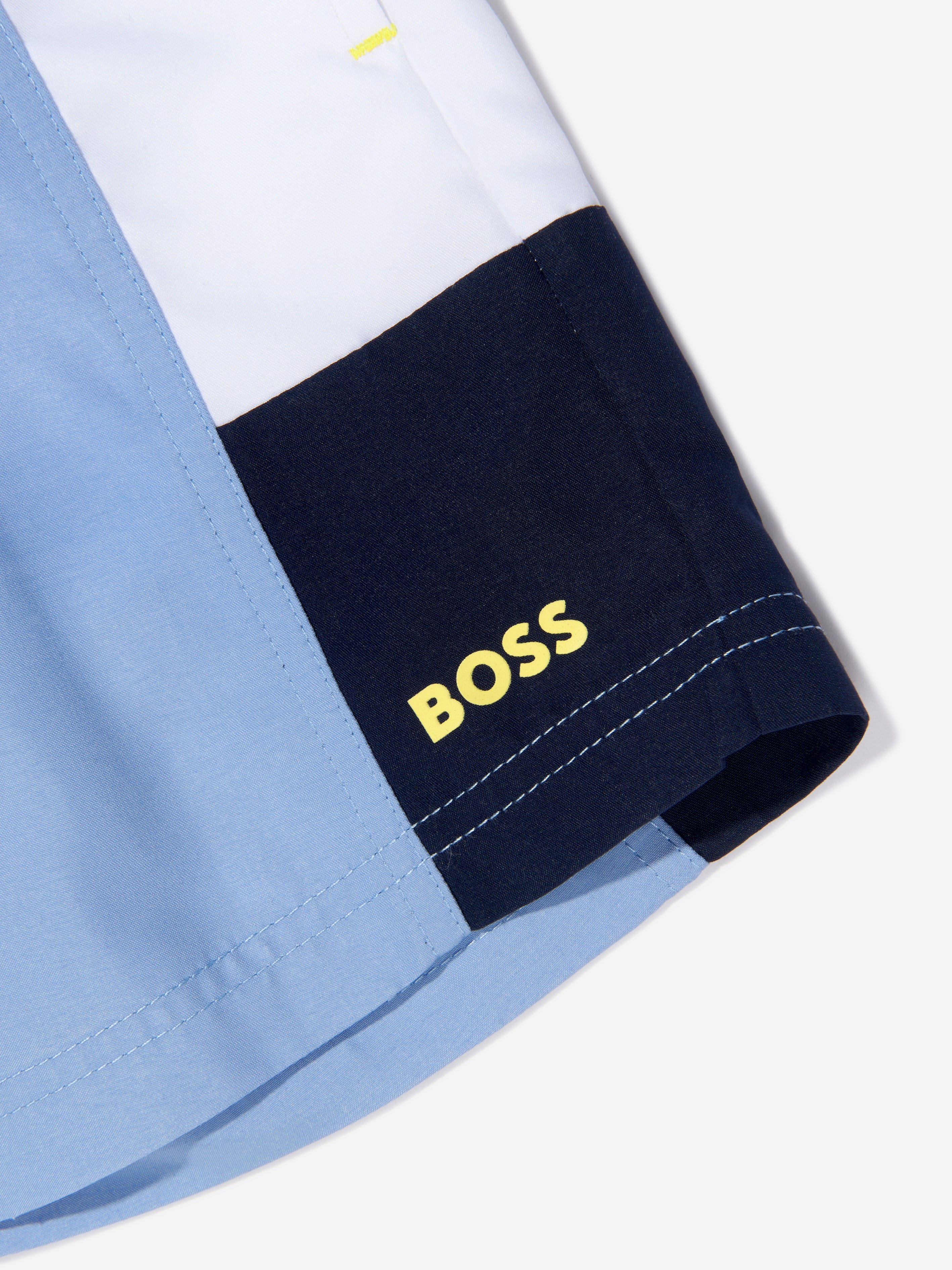 BOSS Boys Colourblock Swim Shorts In Blue