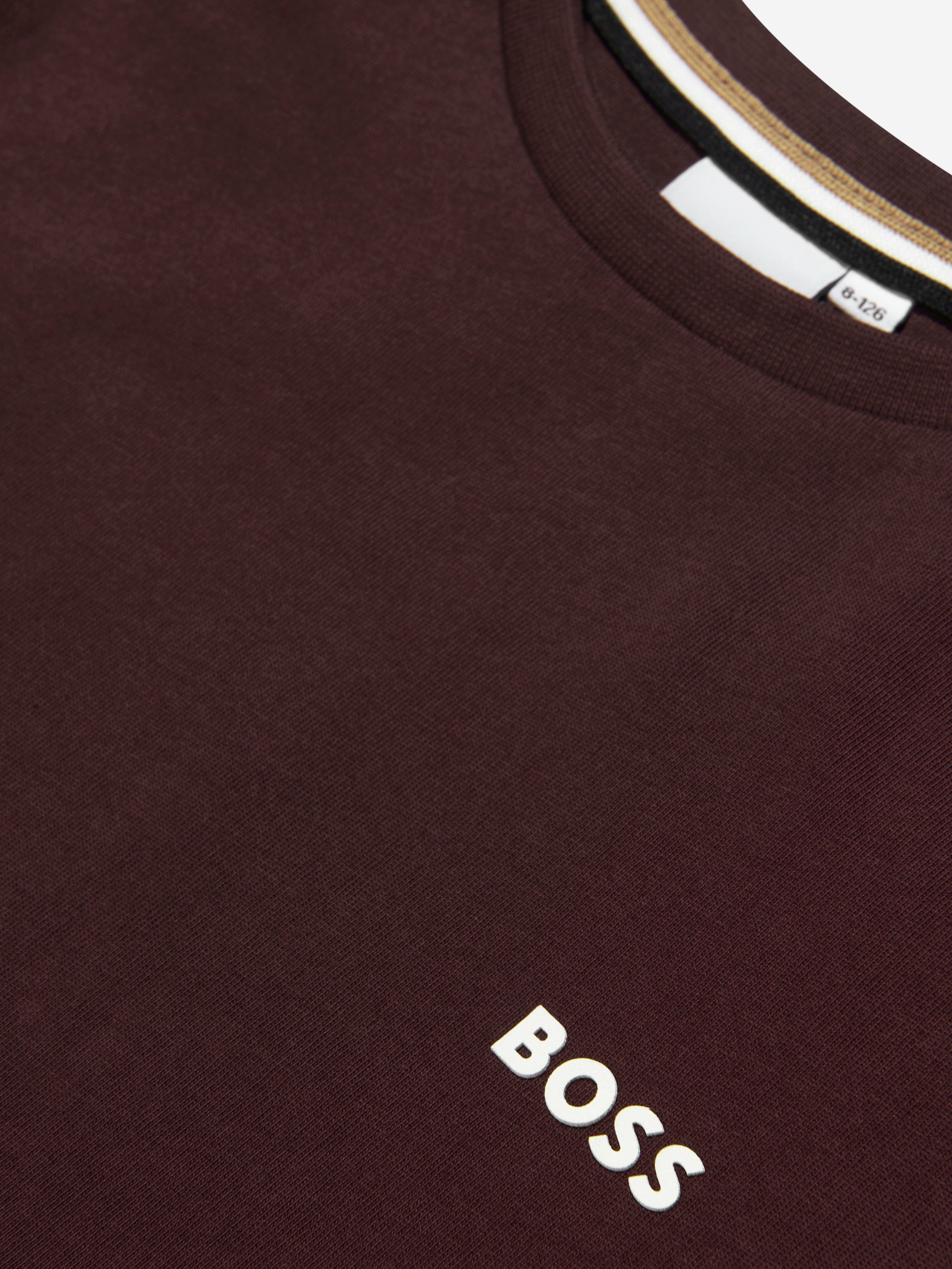 BOSS Boys Logo T-Shirt In Red