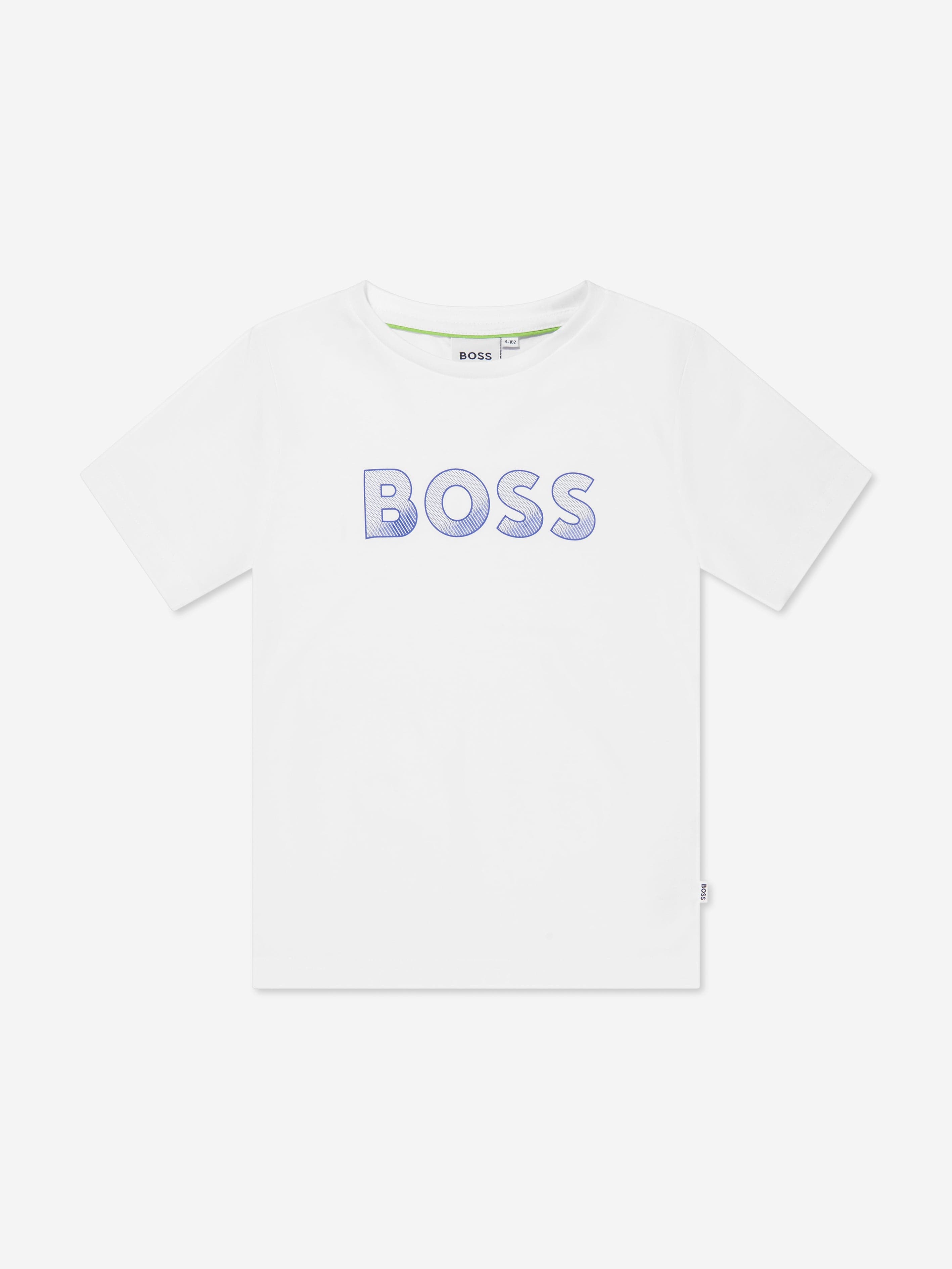 BOSS Boys Logo Print T-Shirt In Black