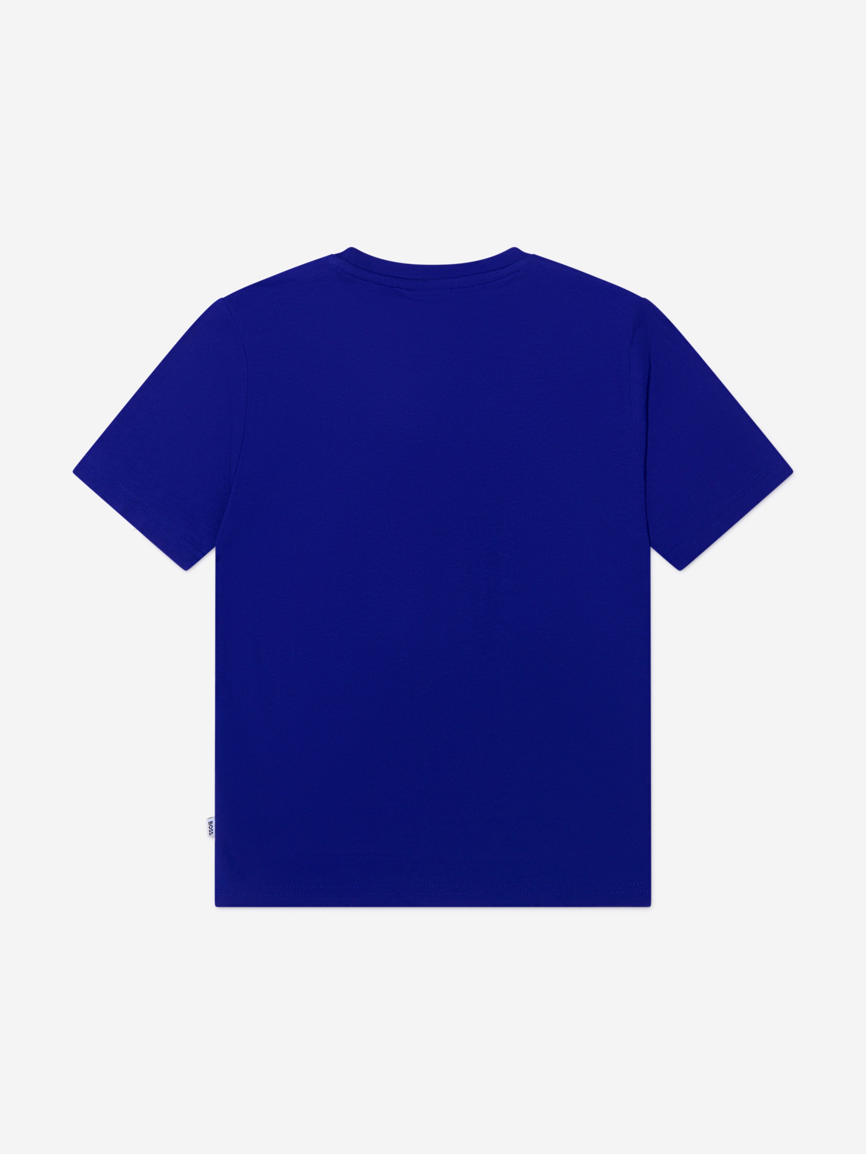 BOSS Boys Logo Print T-Shirt In Blue