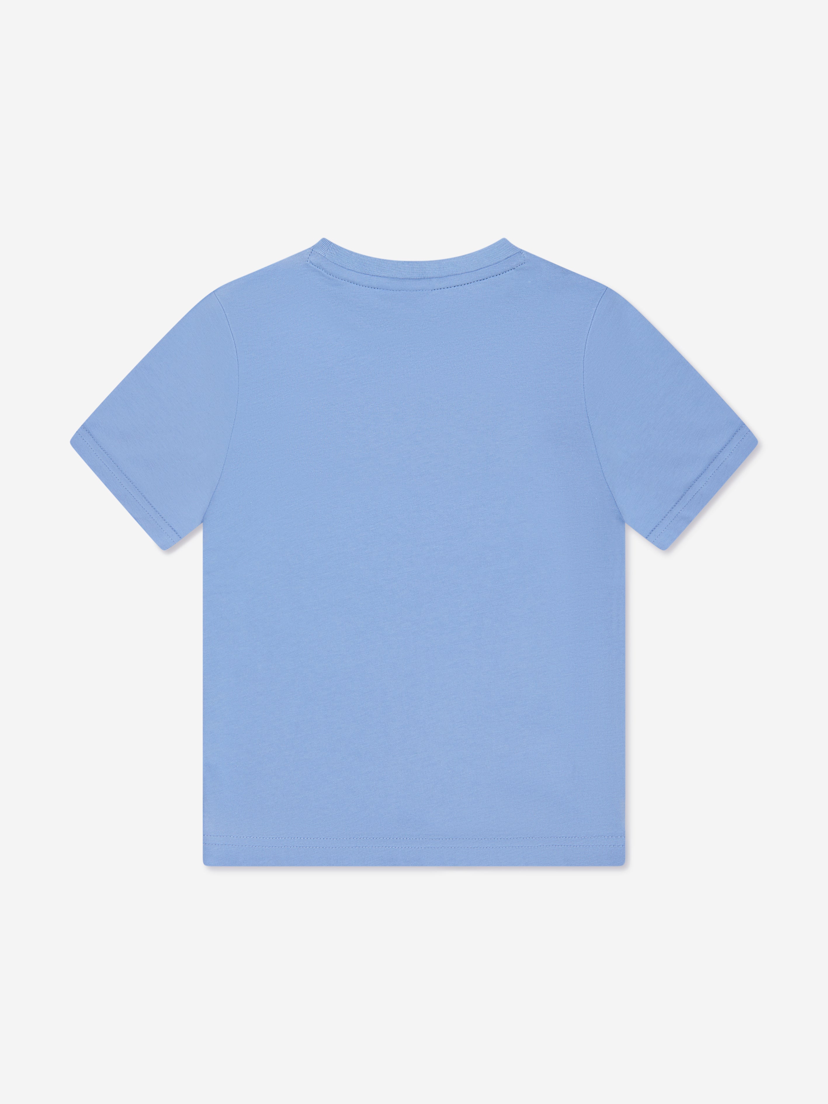 BOSS Boys Logo Print T-Shirt In Blue