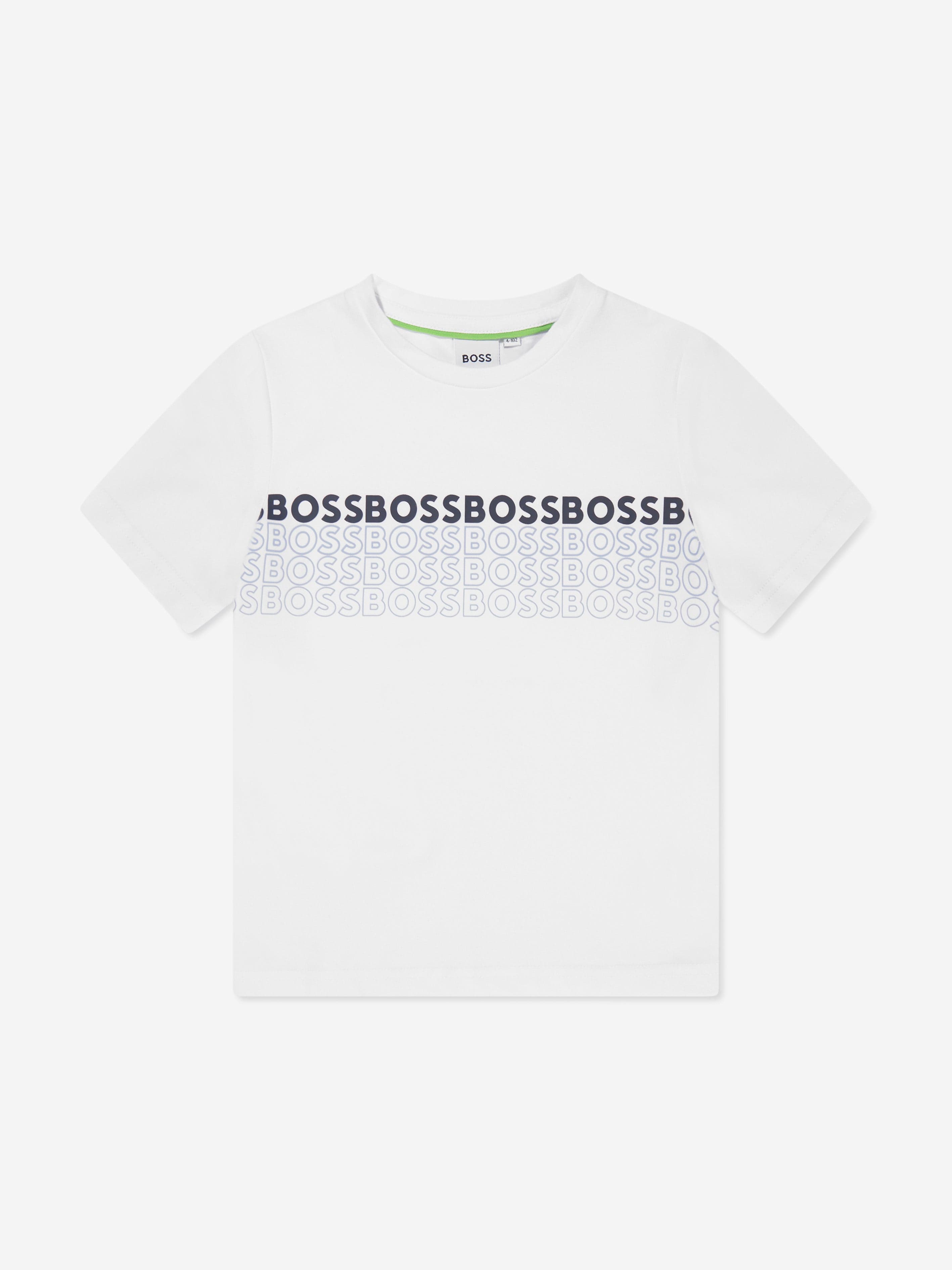 BOSS Boys Logo Print T-Shirt In White