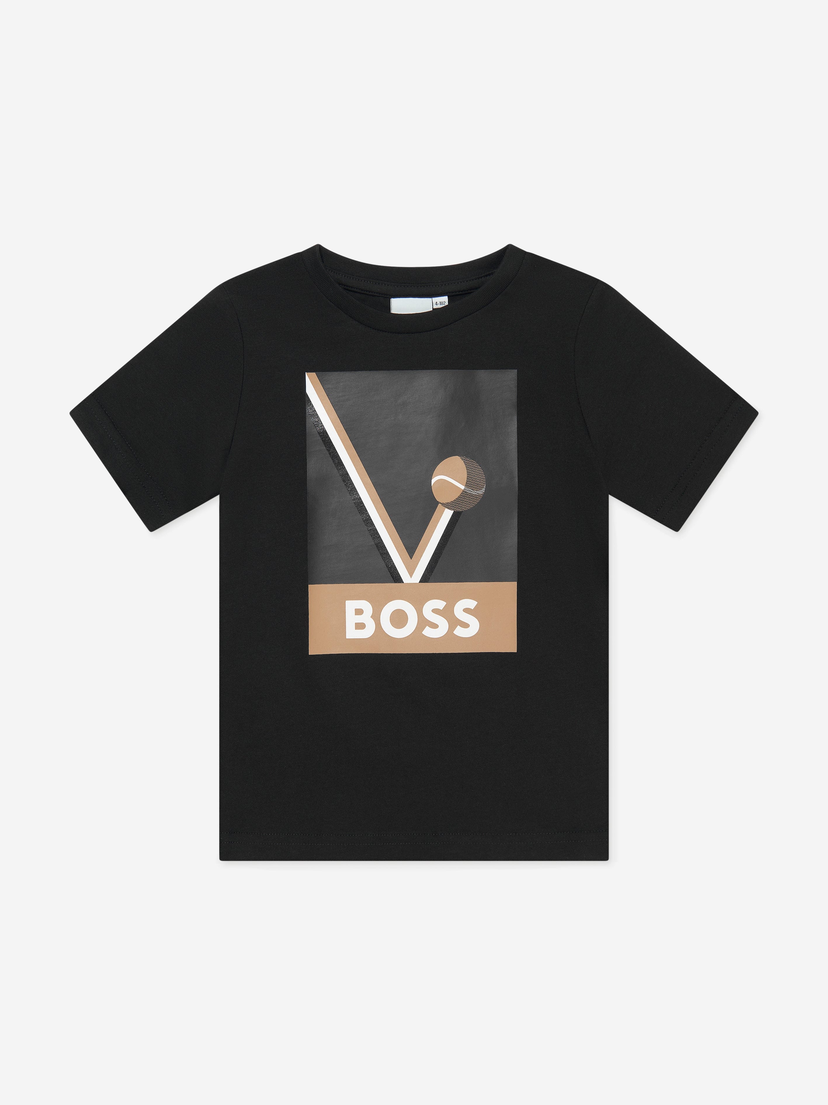 BOSS Boys Tennis Ball T-Shirt In Black