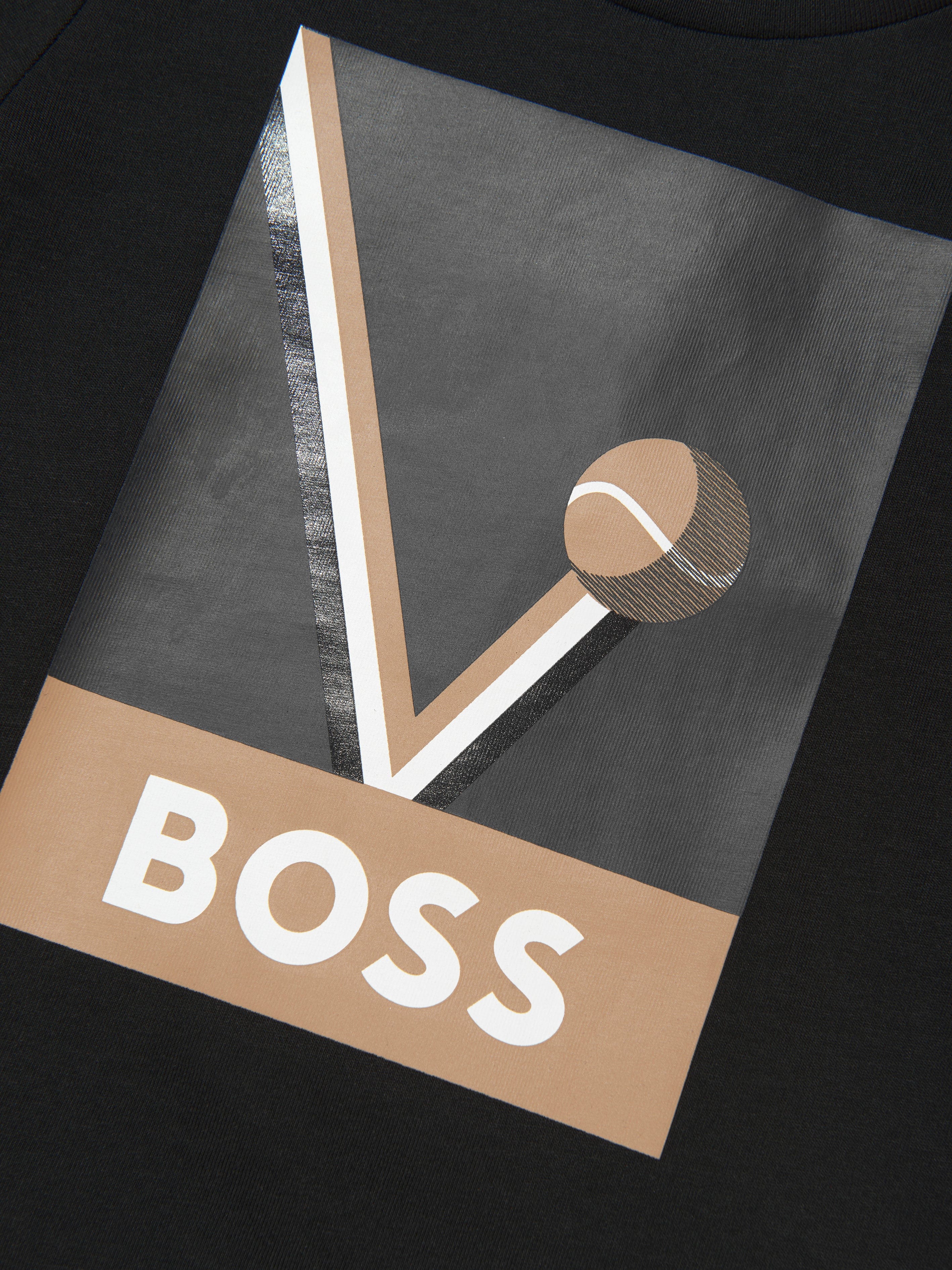 BOSS Boys Tennis Ball T-Shirt In Black