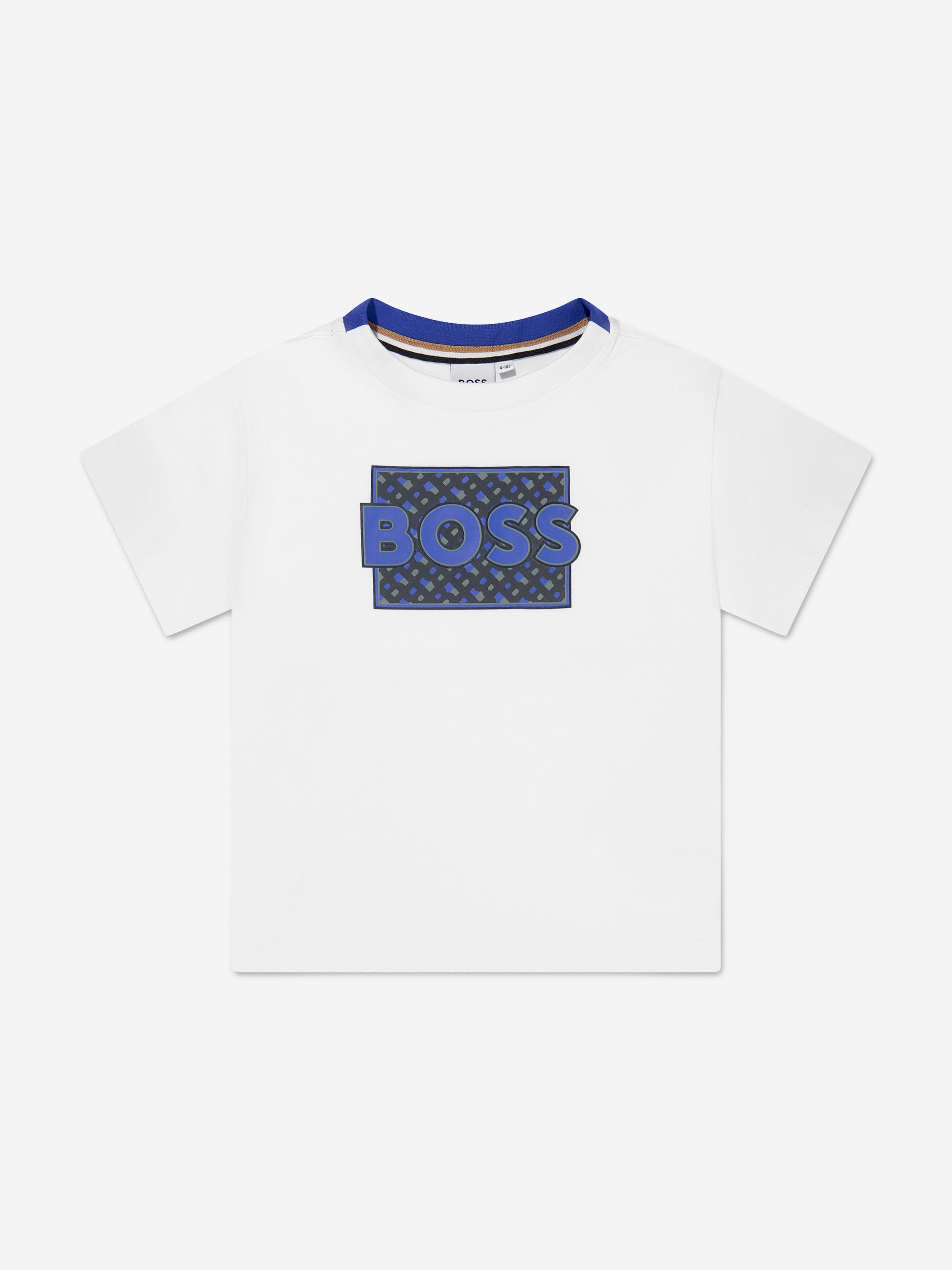 BOSS Boys Monogram Logo T-Shirt In White