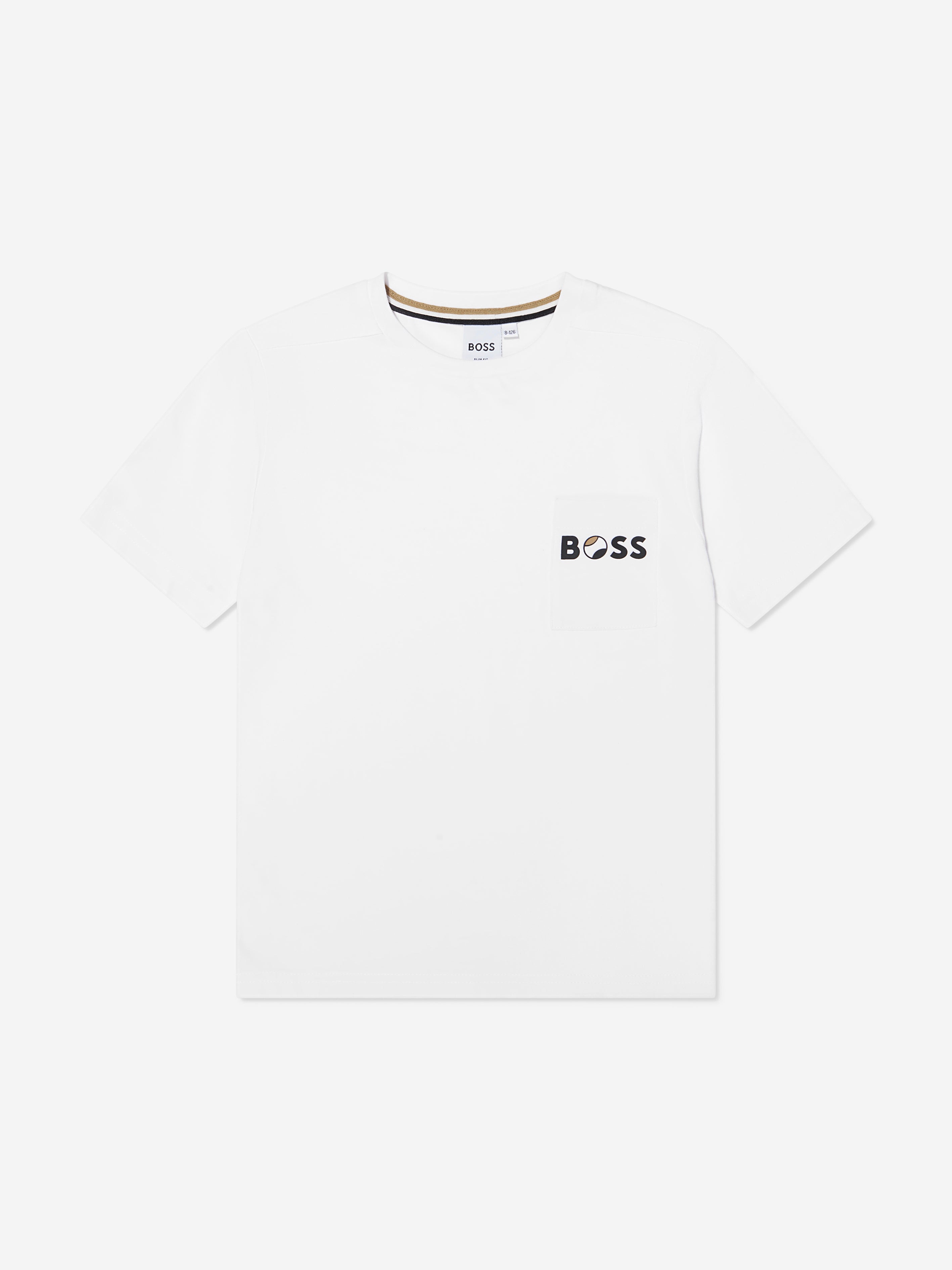 BOSS Boys Logo Print T-Shirt In White