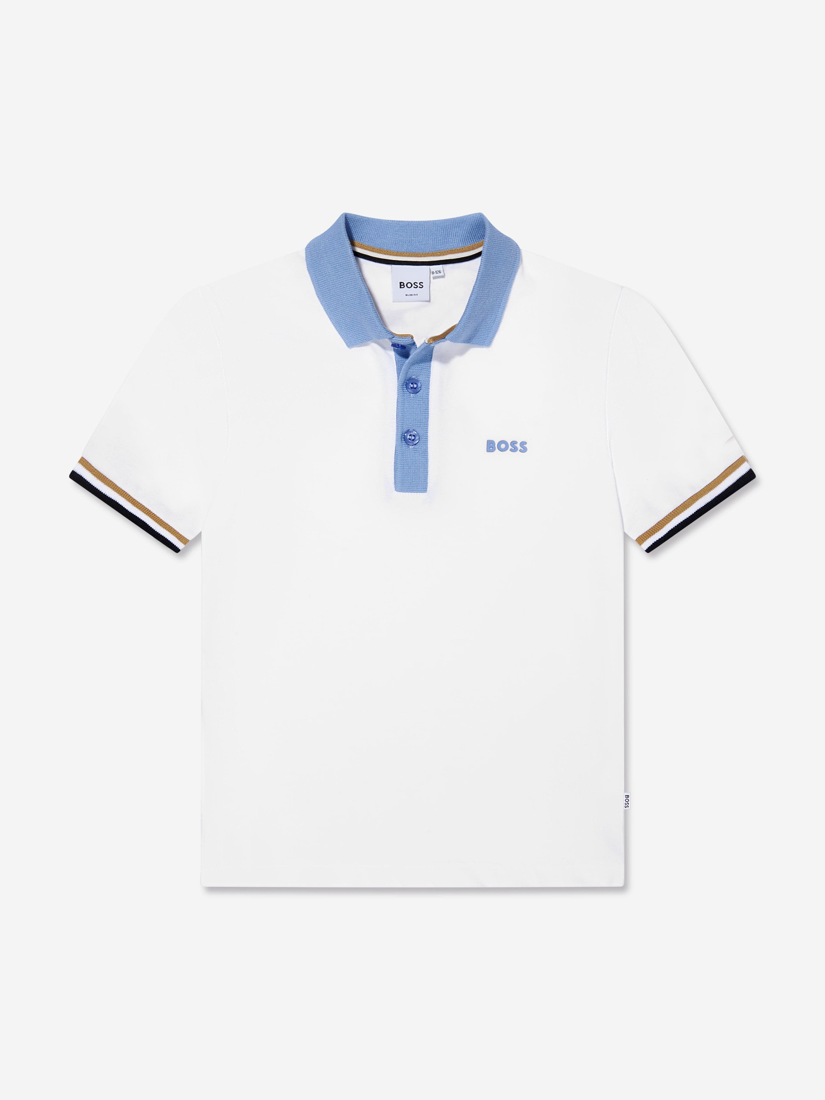 BOSS Boys Logo Polo Shirt In White