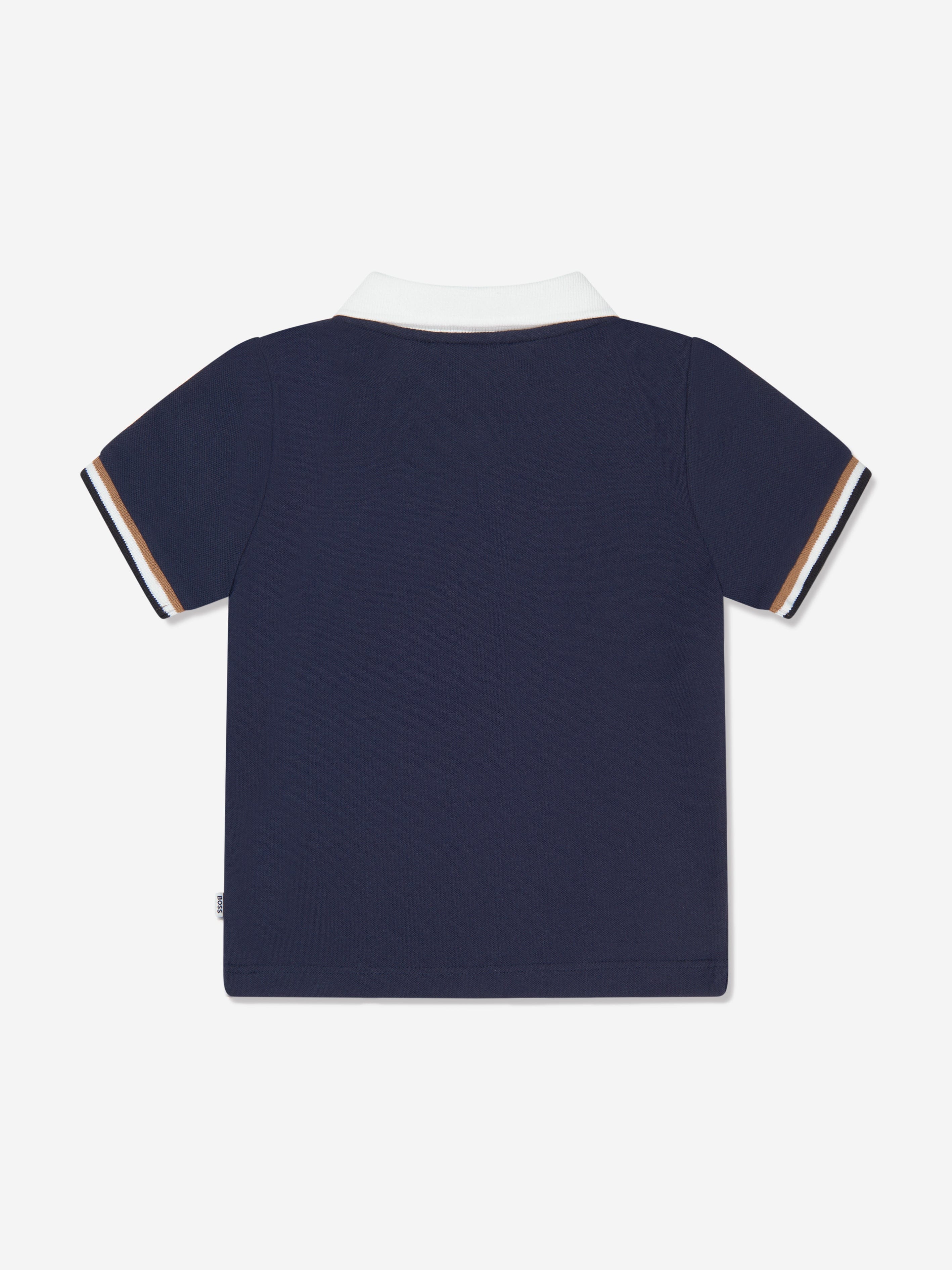 BOSS Boys Logo Polo Shirt In Navy