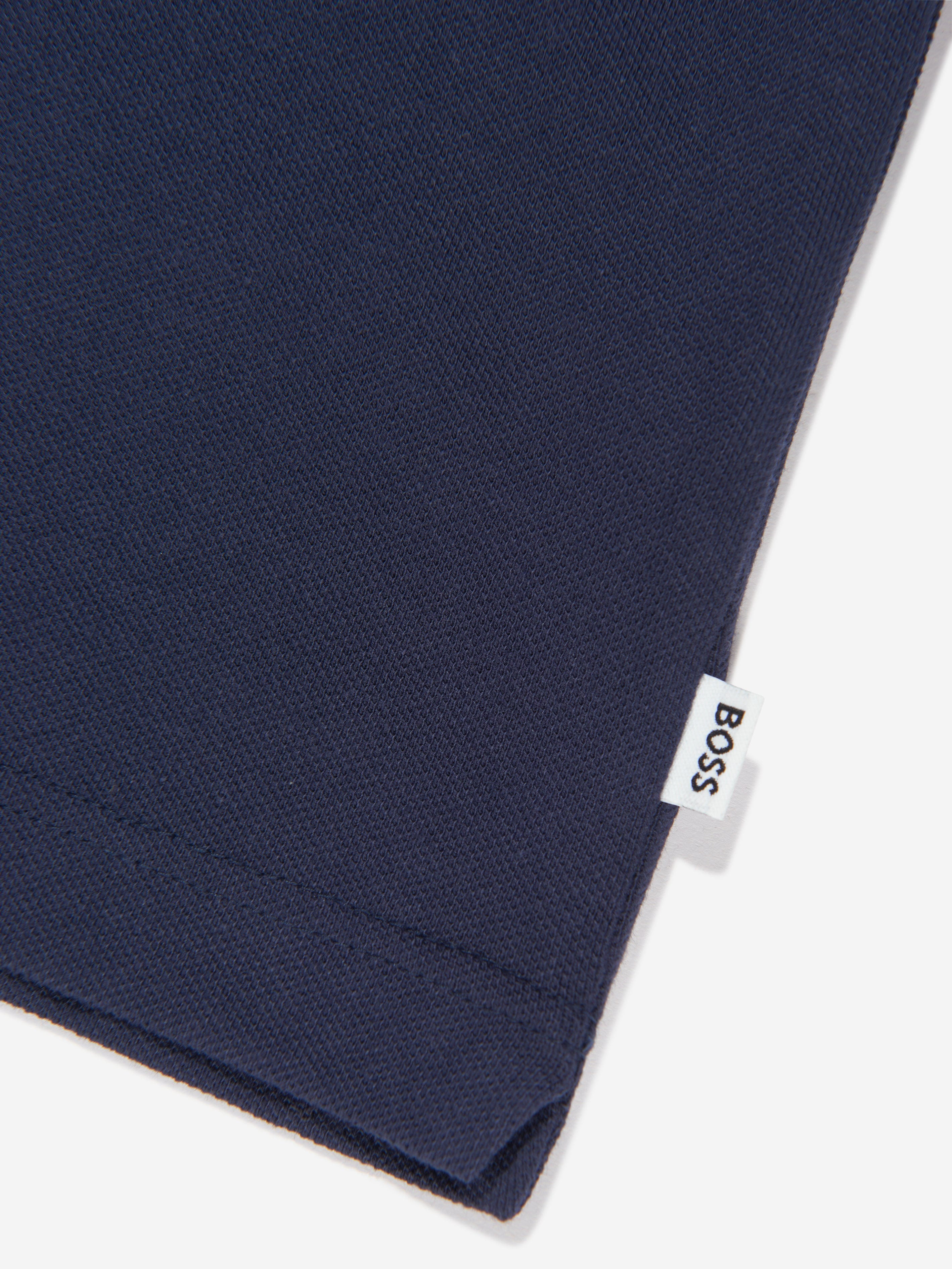 BOSS Boys Logo Polo Shirt In Navy