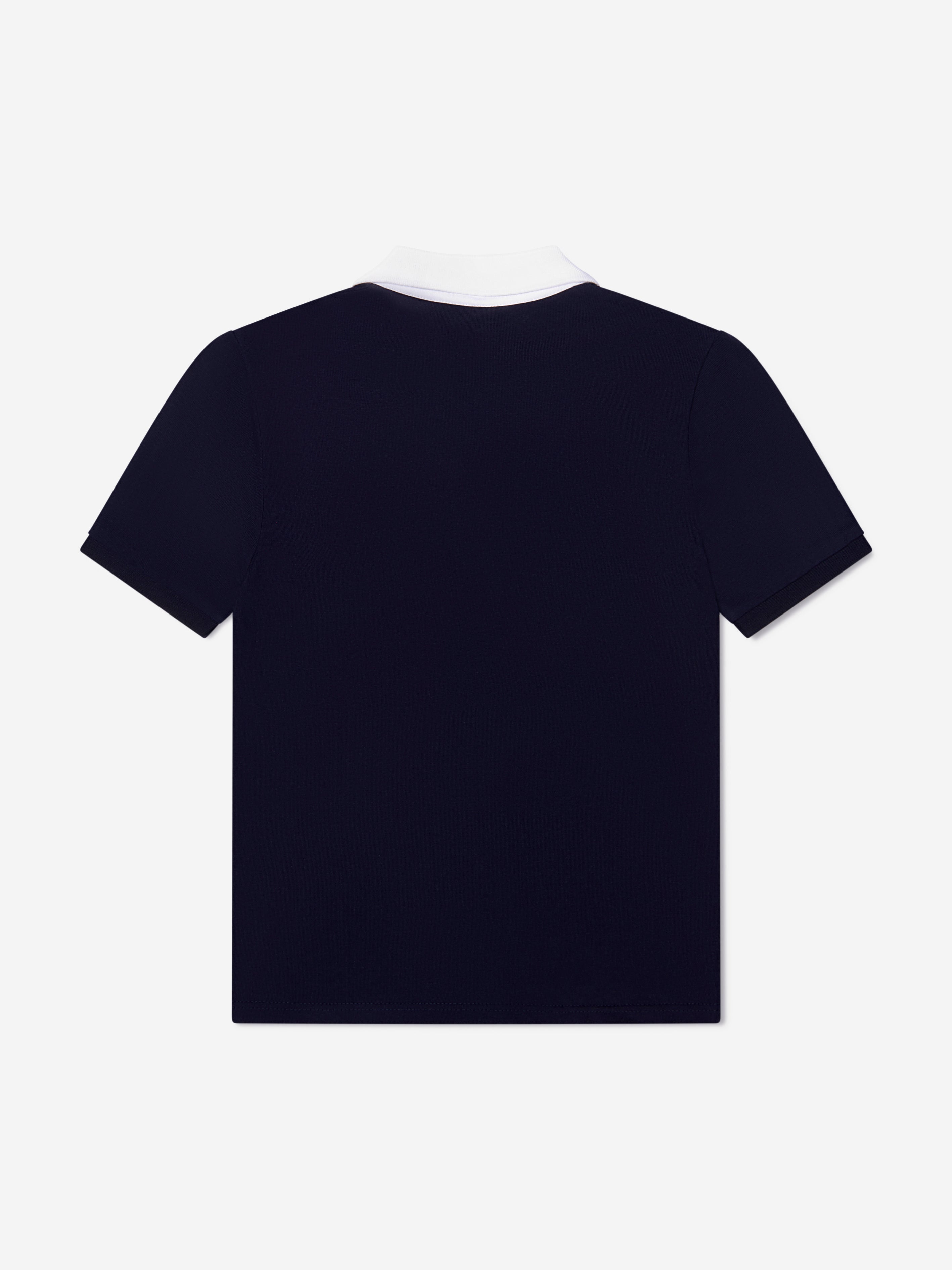 BOSS Boys Logo Polo Shirt In Navy