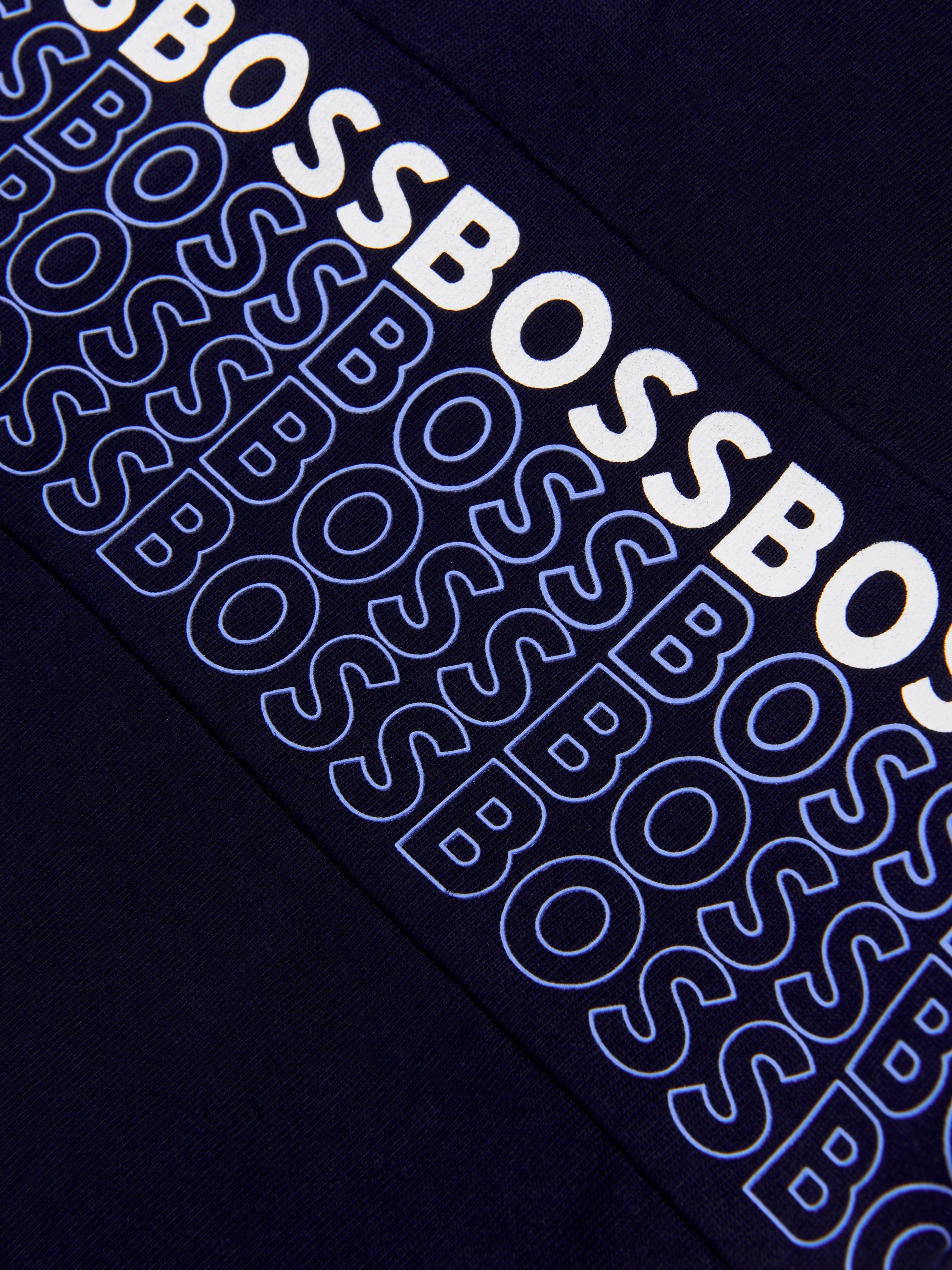 BOSS Boys Logo Polo Shirt In Navy