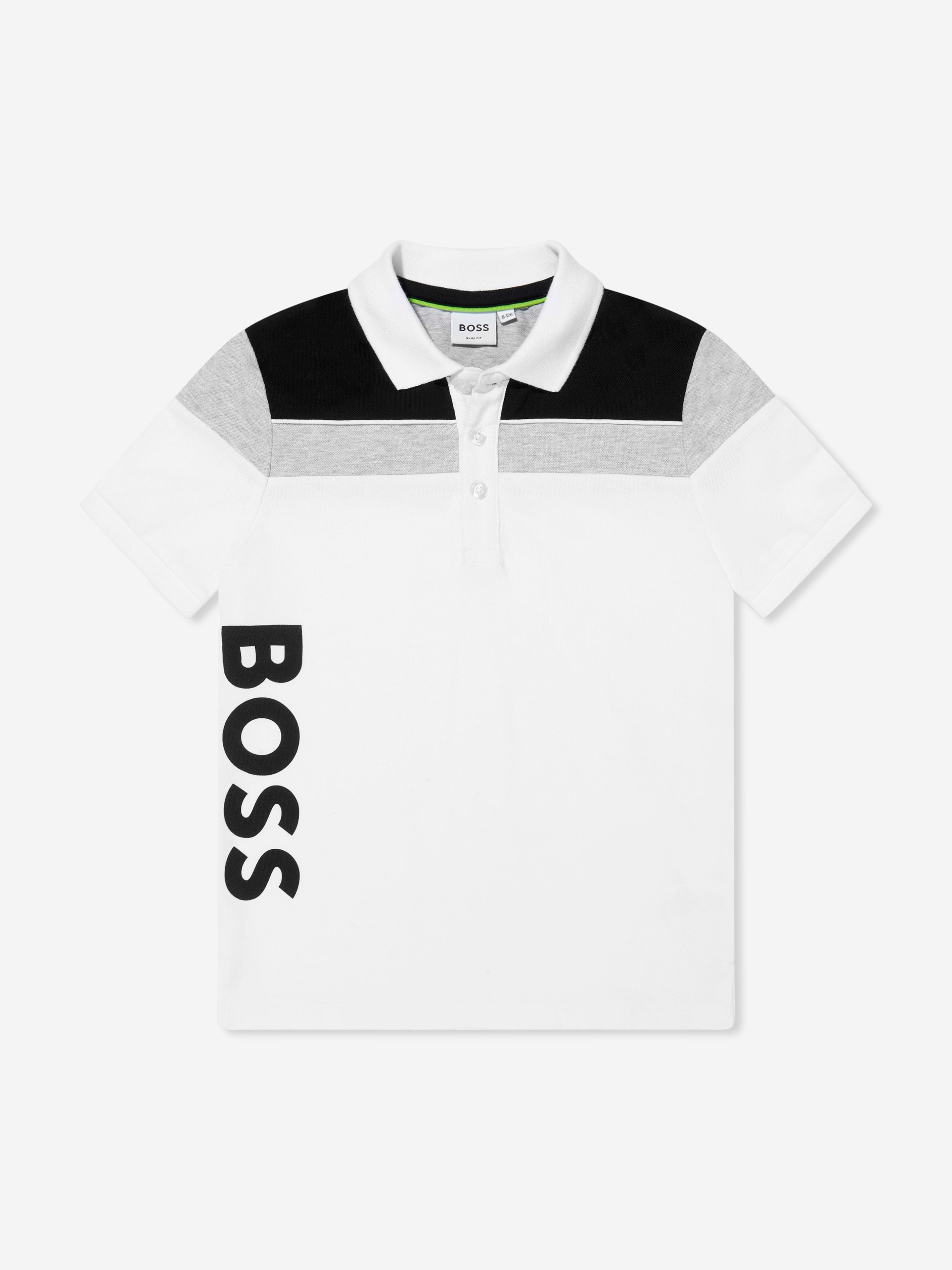 BOSS Boys Logo Polo Shirt In White