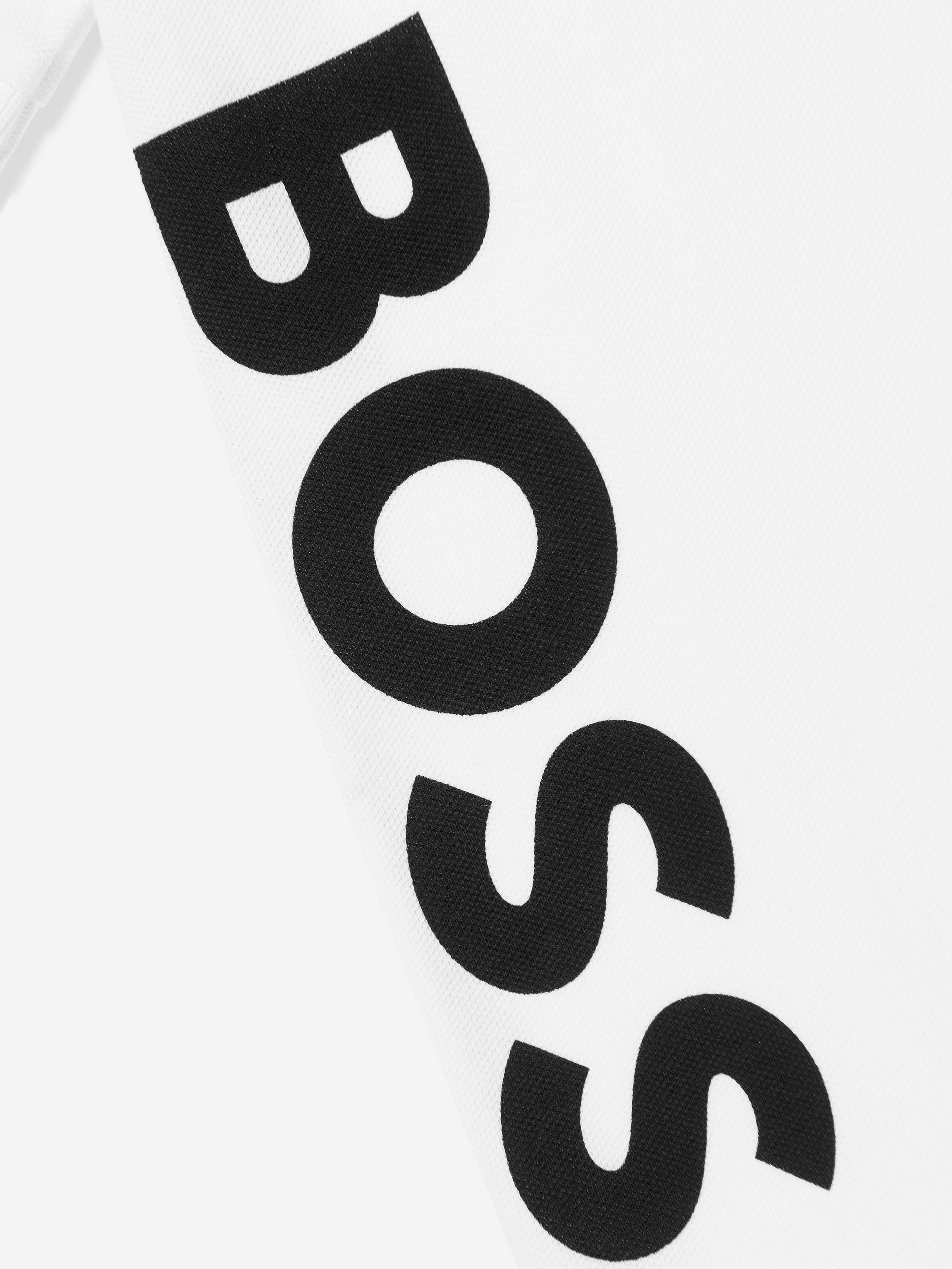 BOSS Boys Logo Polo Shirt In White