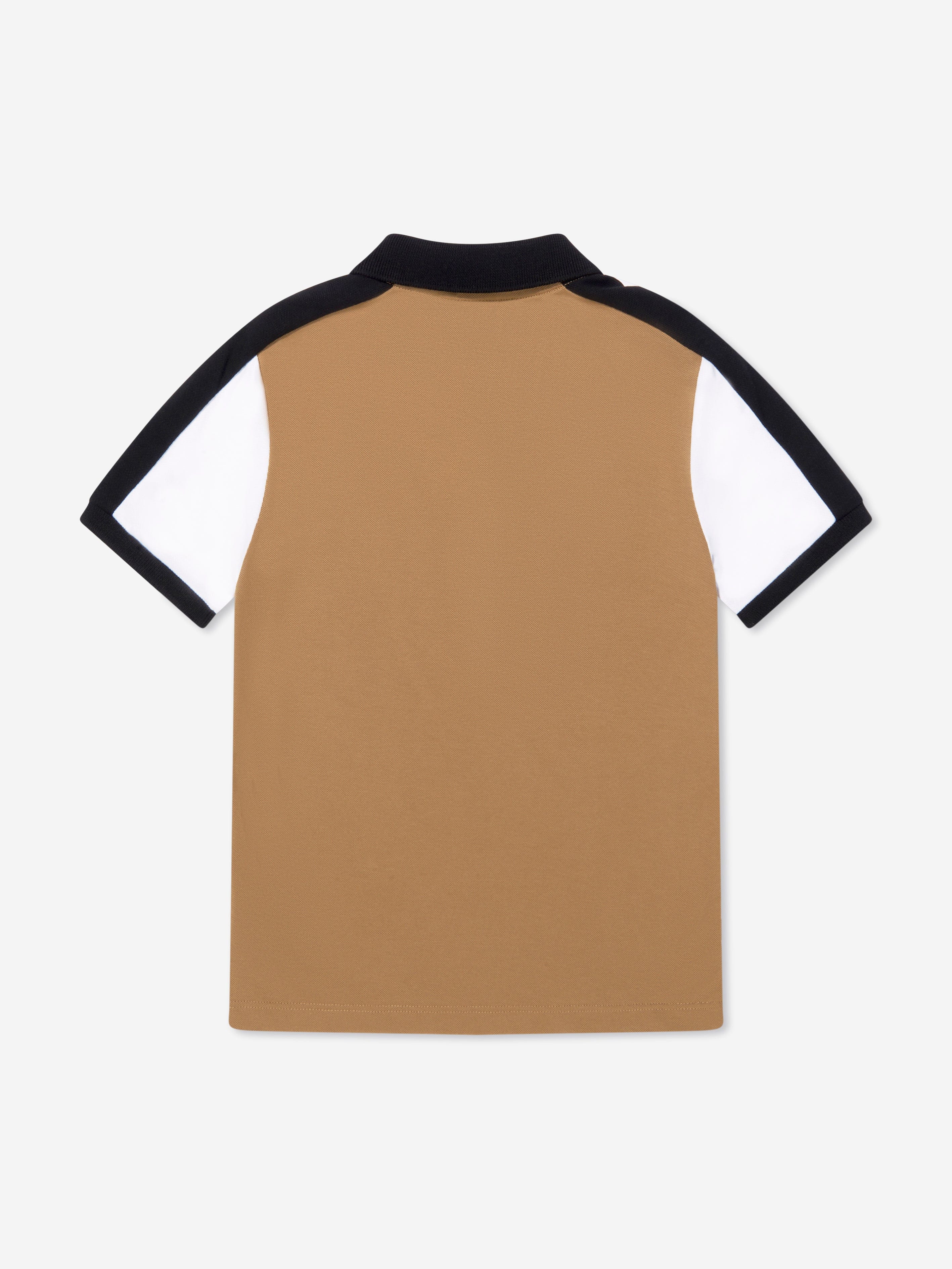 BOSS Boys Contrast Colour Polo Shirt In Beige