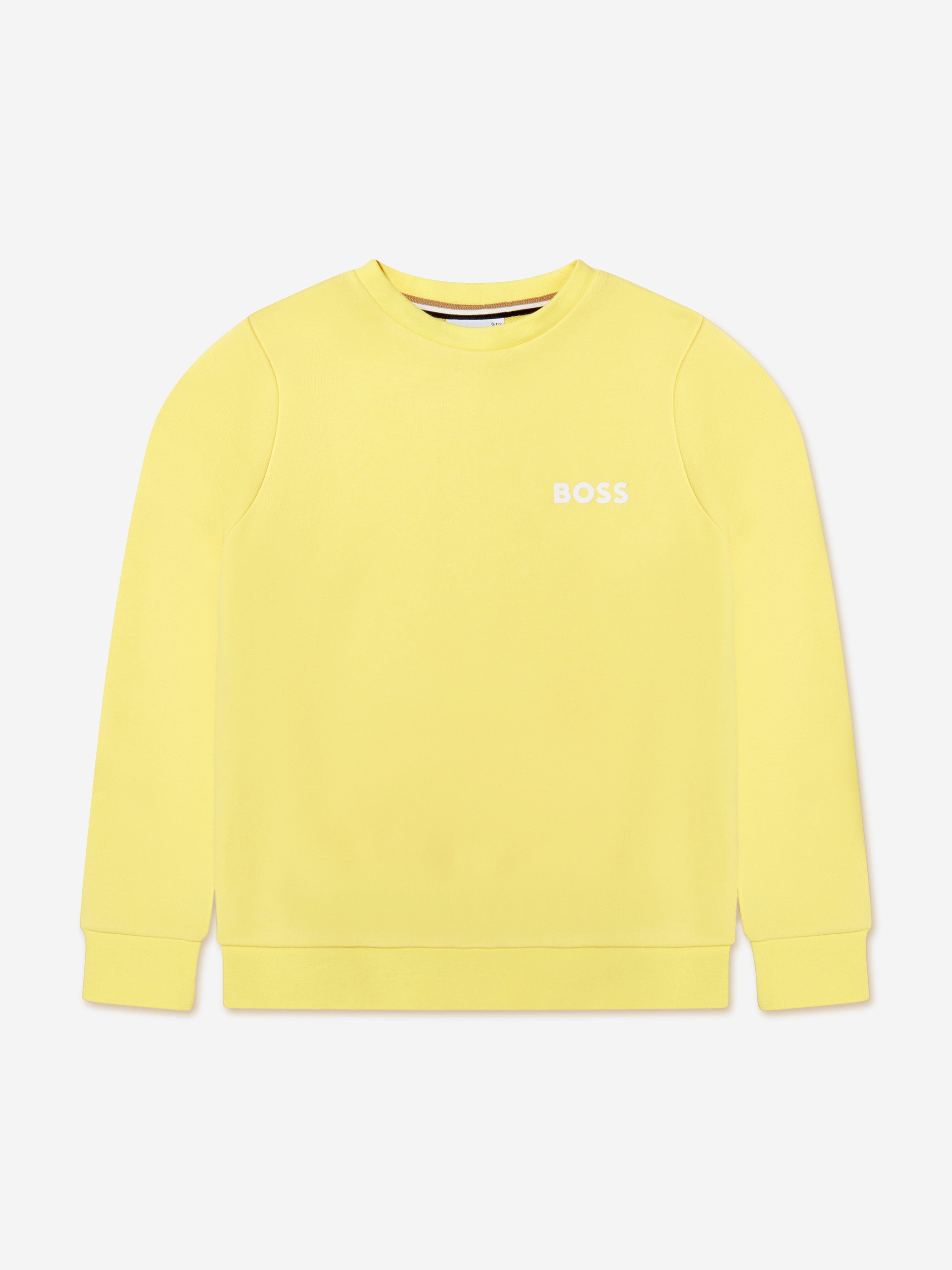 BOSS Boys Logo Sweatshirt In Yellow