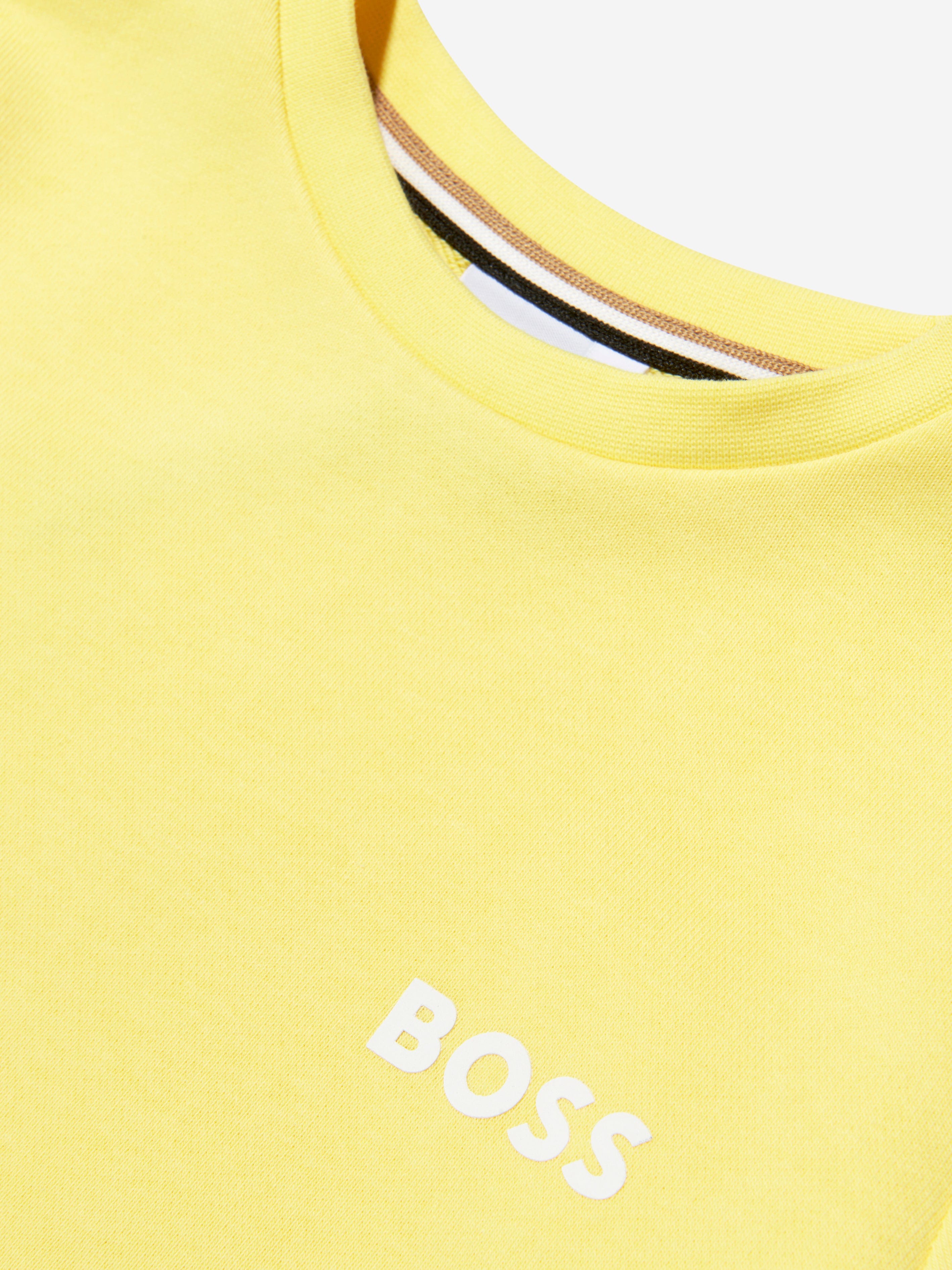 BOSS Boys Logo Sweatshirt In Yellow