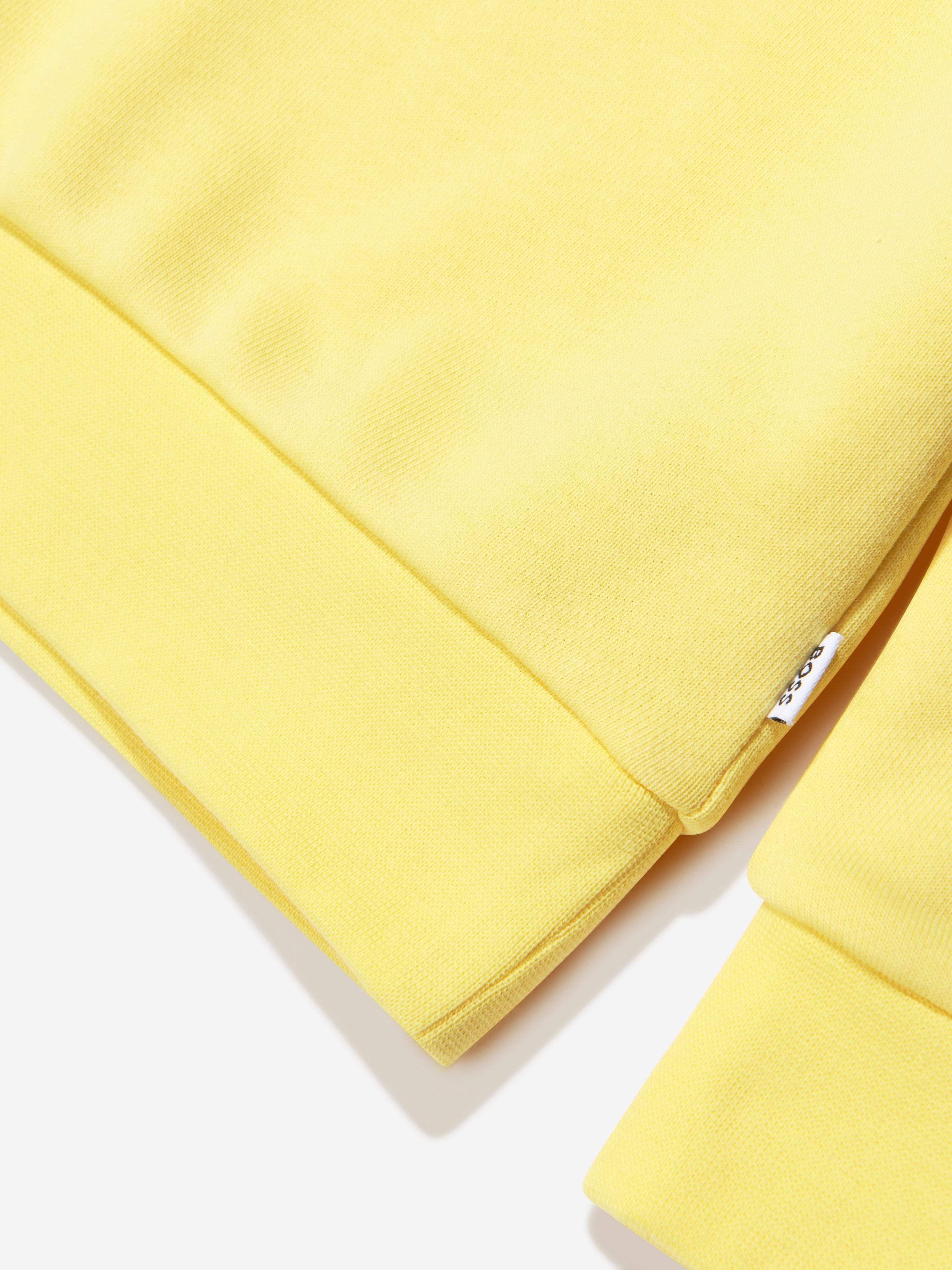 BOSS Boys Logo Sweatshirt In Yellow